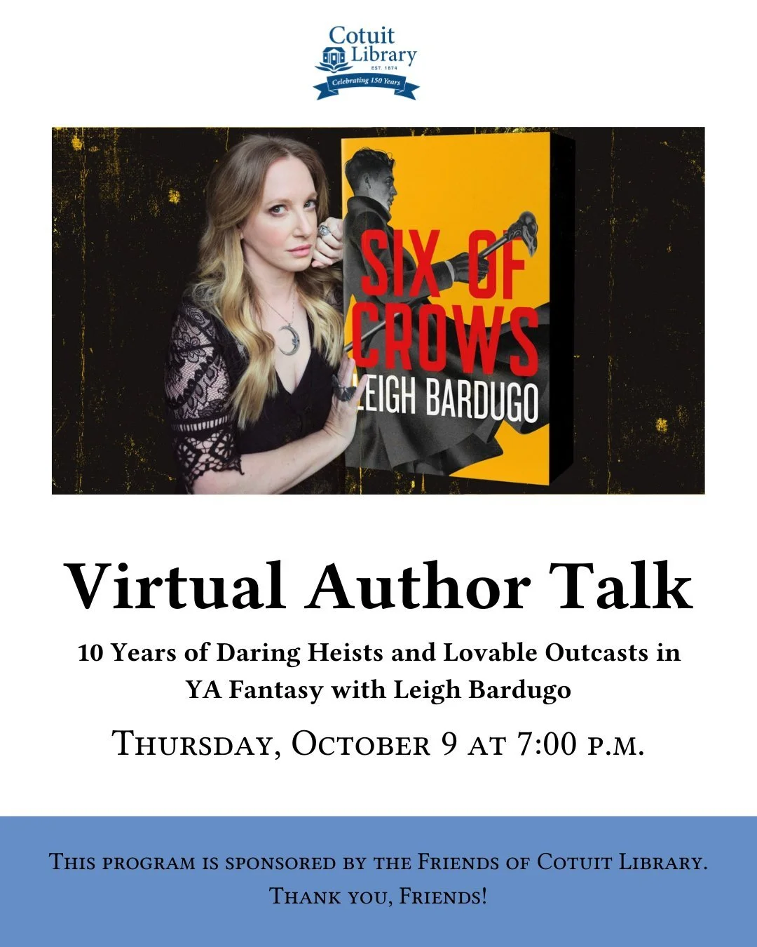 ⚔️ Celebrate 10 daring years of Six of Crows!

Join New York Times bestselling author Leigh Bardugo for a special online conversation about her beloved YA fantasy world, filled with clever heists, unforgettable magic, and morally gray outcasts. This 