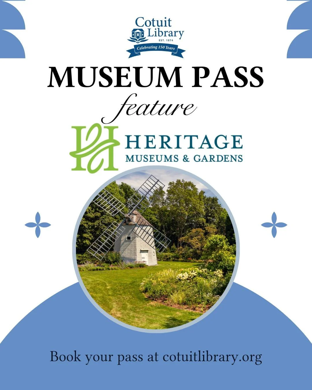 Experience the beauty of Cape Cod in full bloom! 🌺

Visit Heritage Museums &amp; Gardens in Sandwich and enjoy 50% off admission for up to six guests with our Cotuit Library Museum Pass. Don&rsquo;t miss your chance, as the museum closes for the sea