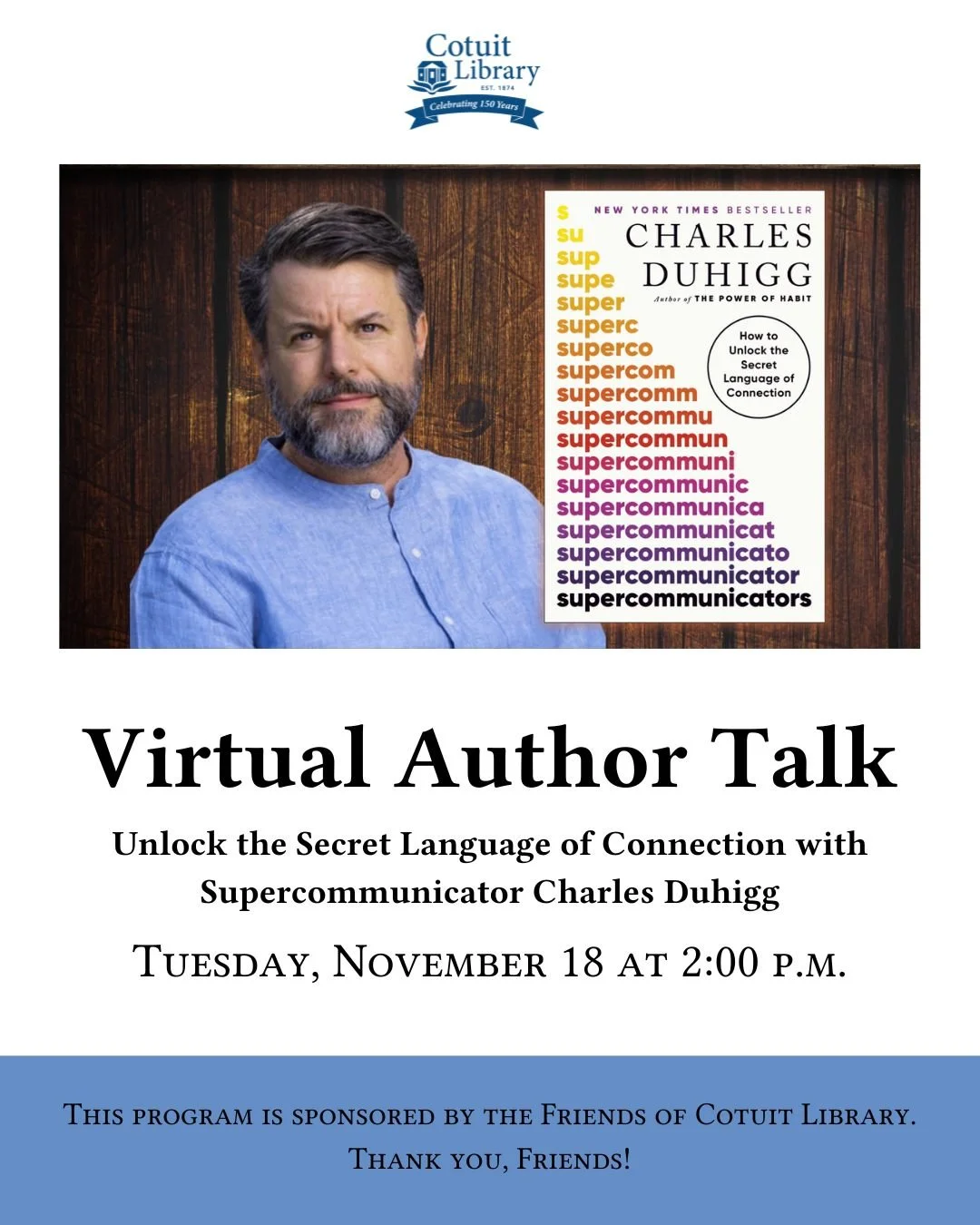 💬 Ever wish you could communicate better&mdash;with anyone, anytime? Join us online for a fascinating virtual talk with Pulitzer Prize&ndash;winning journalist Charles Duhigg, author of The Power of Habit and Smarter Faster Better.

In his latest be