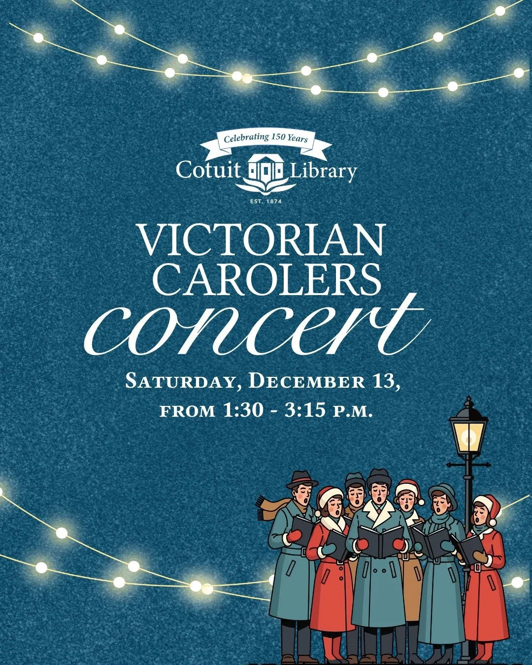 🎶 Just one week to go! Get ready for a festive afternoon at Cotuit Library with the Victorian Carolers Concert. Come early to sip, snack, and mingle before the music begins.

📅 Saturday, December 13, 2025
🕐 1:30 PM &ndash; 3:15 PM
📍 Cotuit Librar