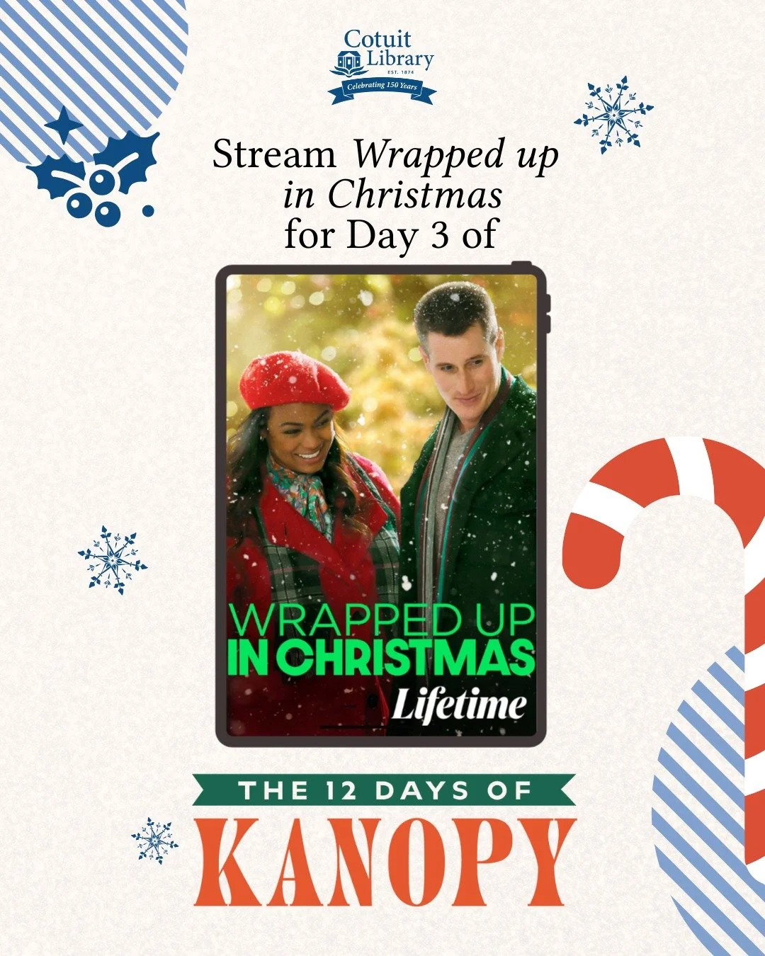 Wrapped Up in Christmas is Day 3&rsquo;s feature for 12 Days of Kanopy. Stream it now, on
Kanopy, for free: kanopy.com/product/wrapped-up-christmas