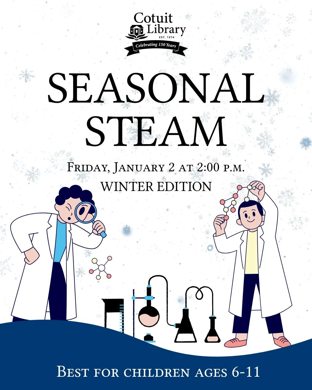 ❄️ Curious kids + winter science = a perfect afternoon!

 Join us for our Seasonal STEAM Series: Winter Edition, where school-aged children dive into hands-on experiments that spark creativity and learning. We&rsquo;ll be making melted snowmen with g