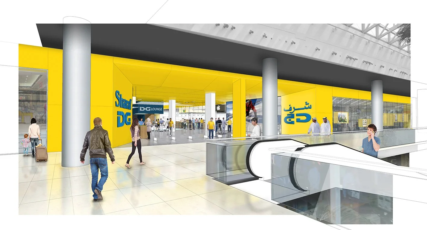 Sketches illustrating the new interior