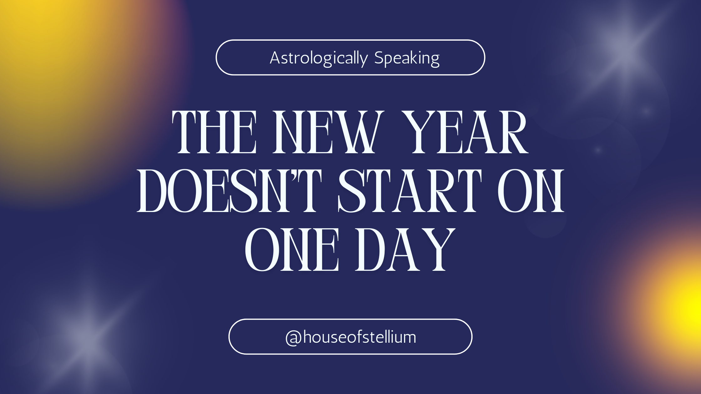 The New Year Doesn't Start on One Day