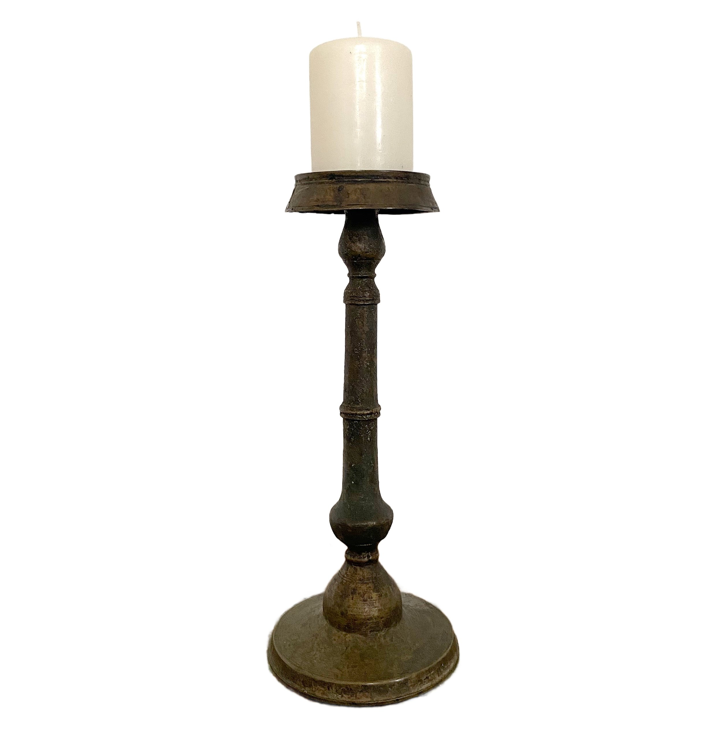 tall antique candle holder