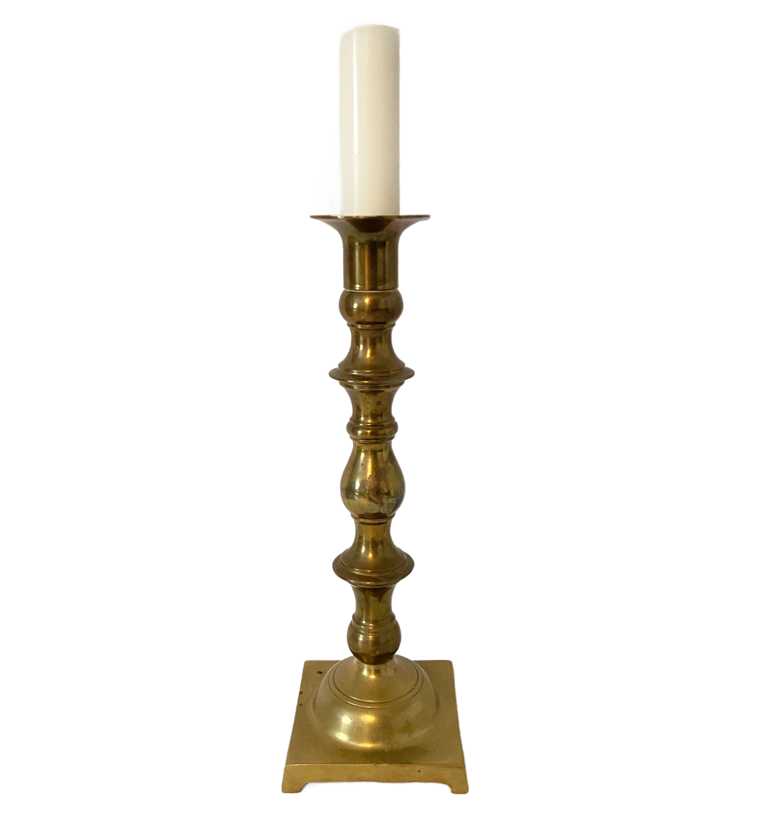 tall brass candle holder