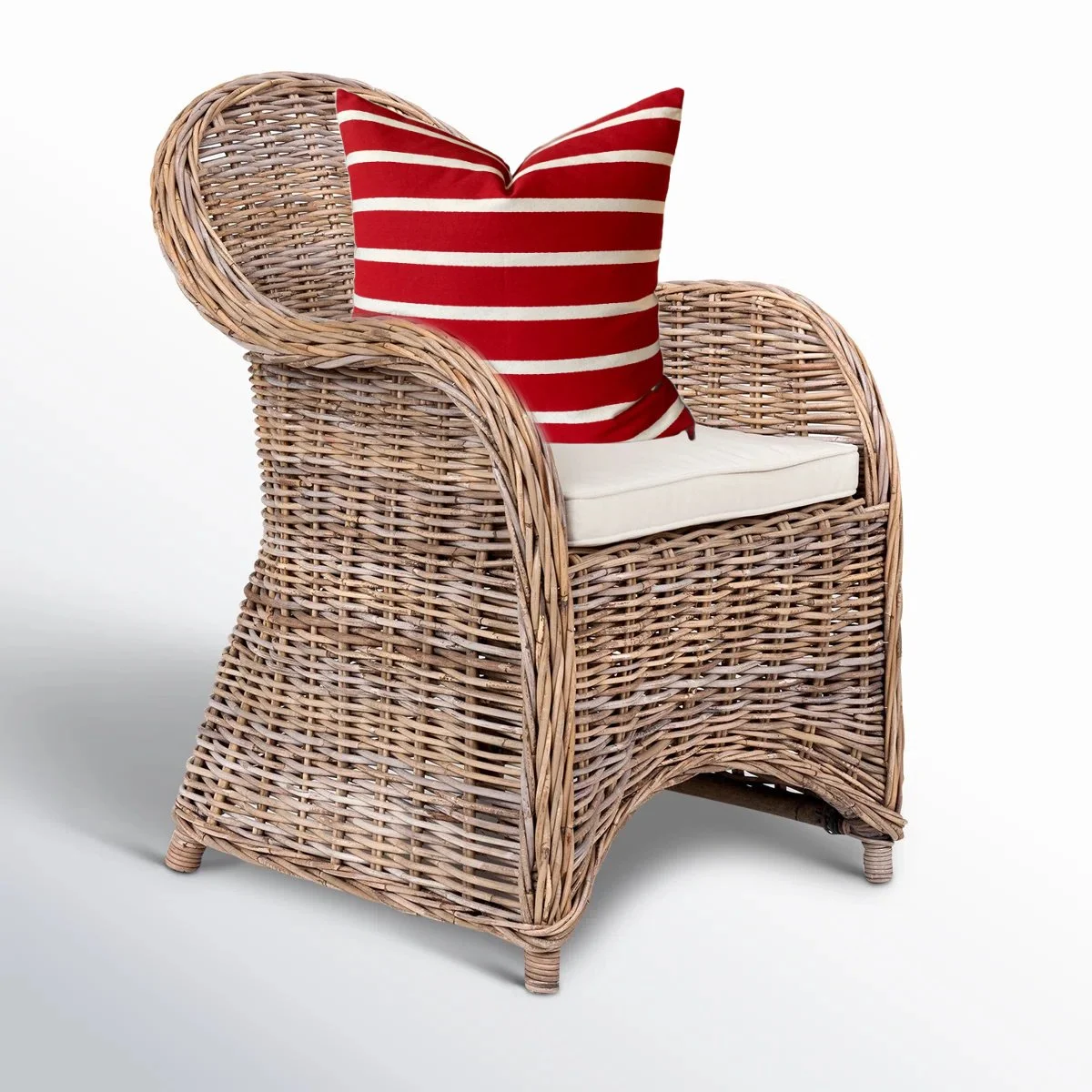 Set of Red Striped Pillow Covers