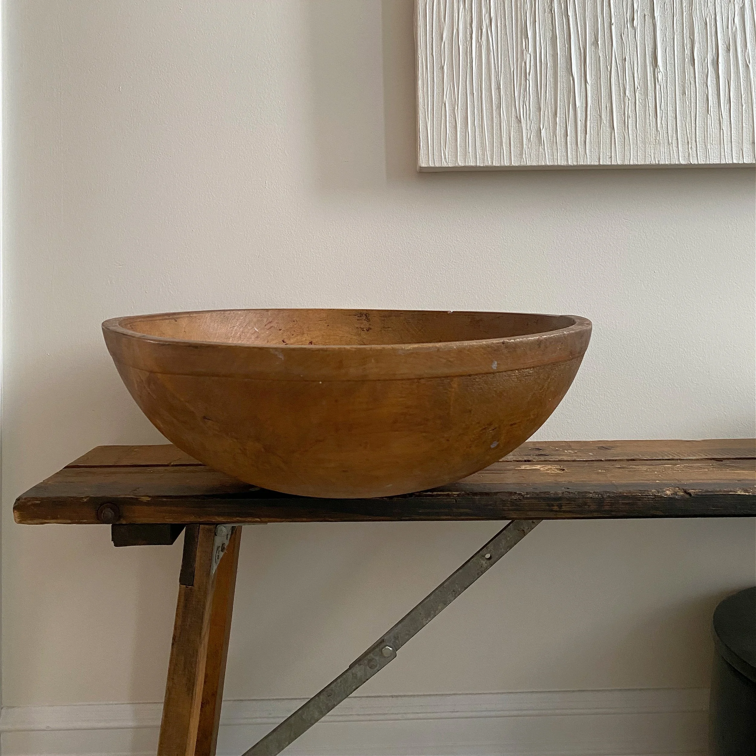antique wooden dough bowl