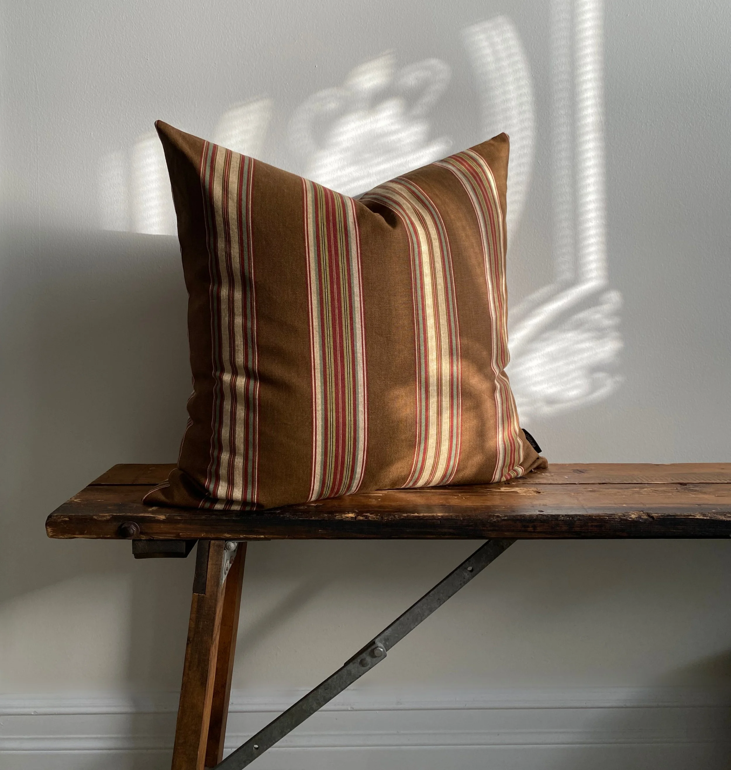 Striped Brown Pillow Cover 20