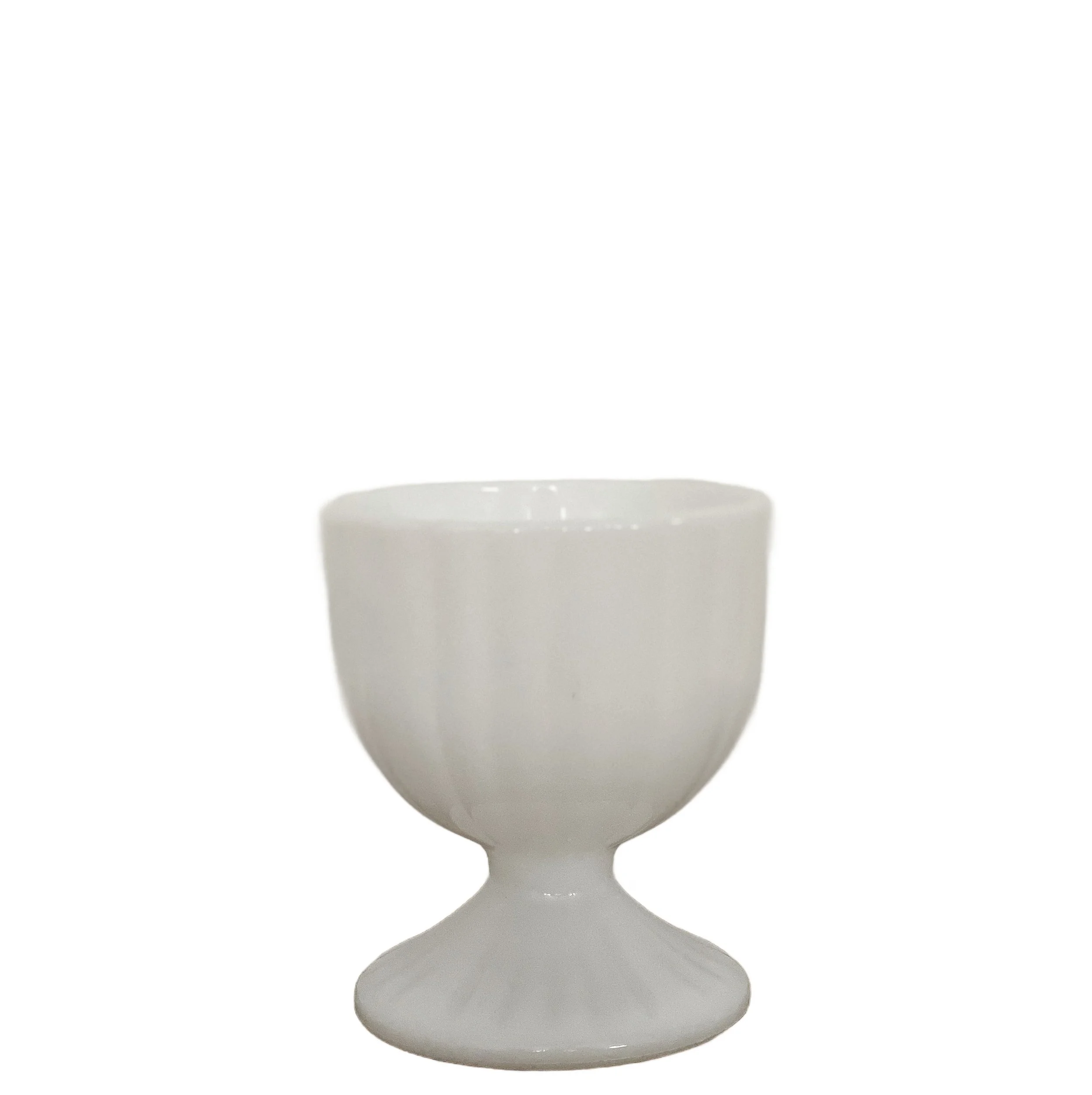 small milk glass plant pot