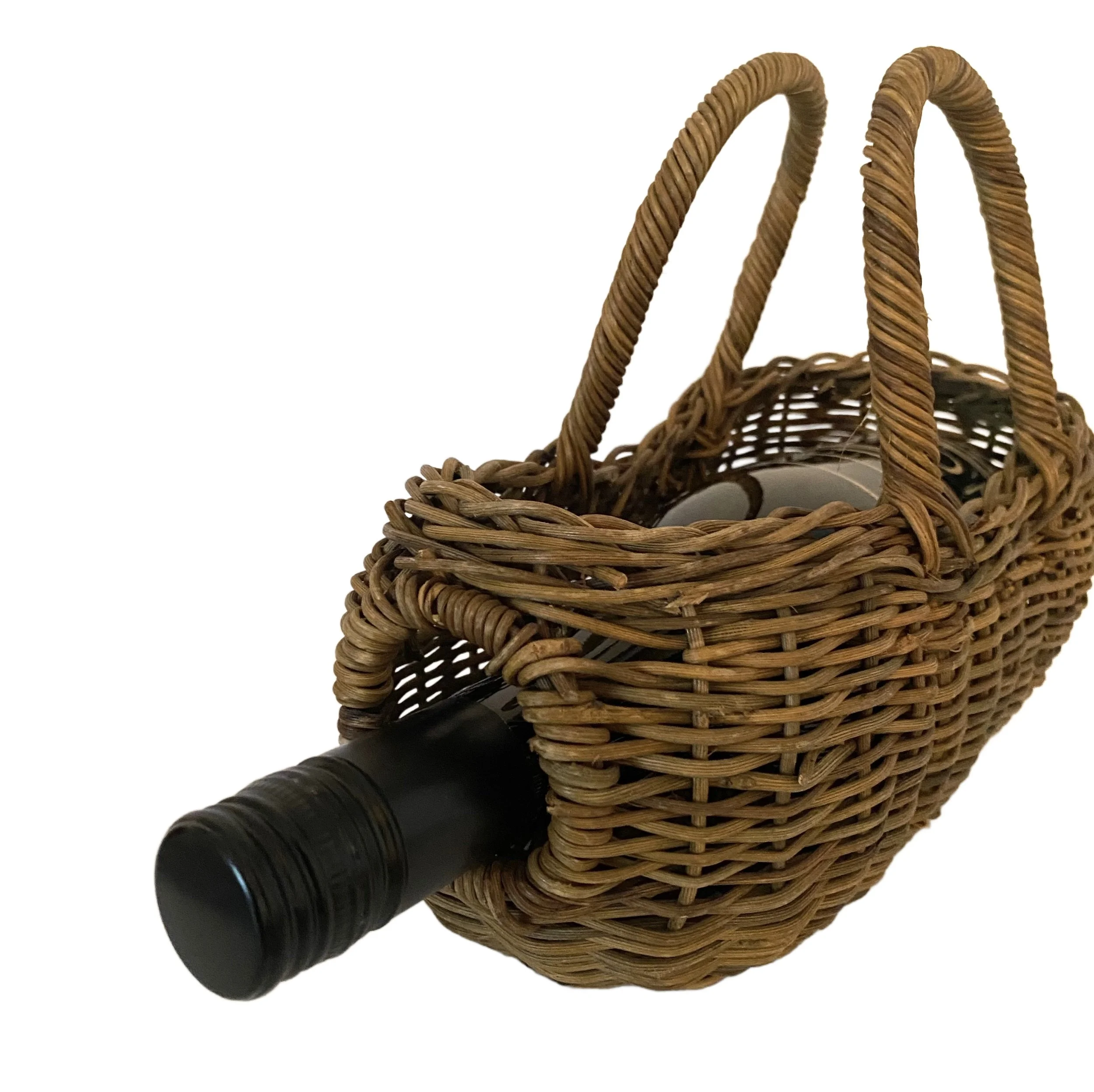 wicker wine bottle holder