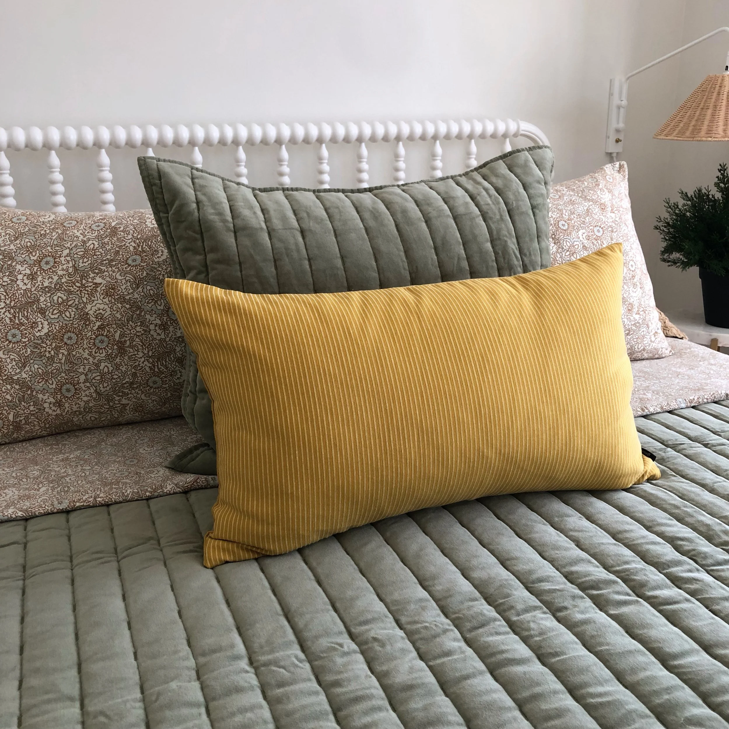 Golden Yellow Lumbar Pillow Cover