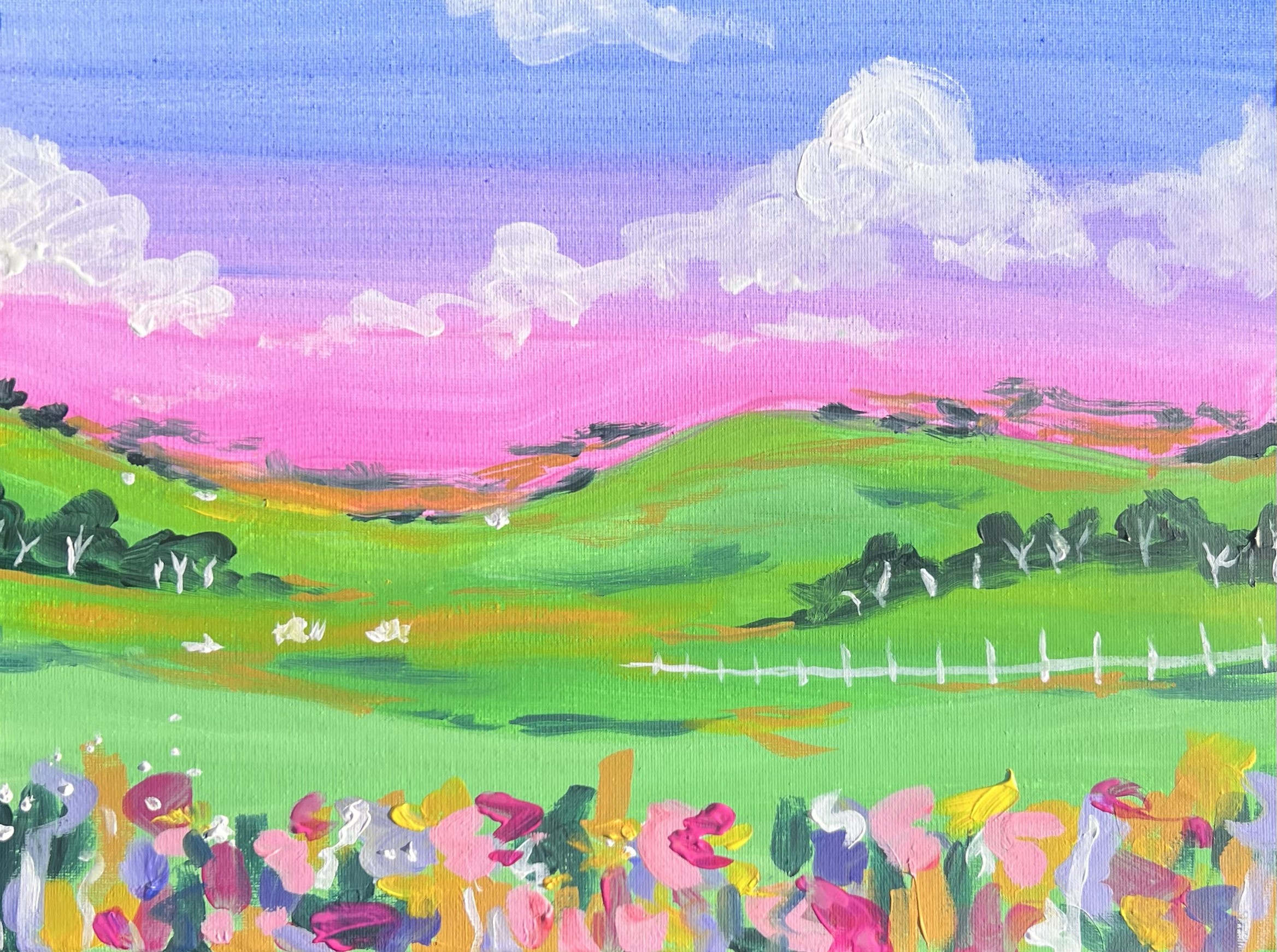 messy meadow painting