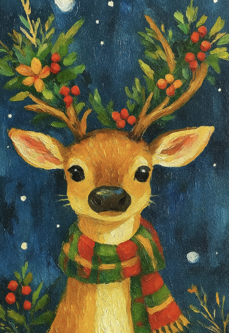 Reindeer with scarf