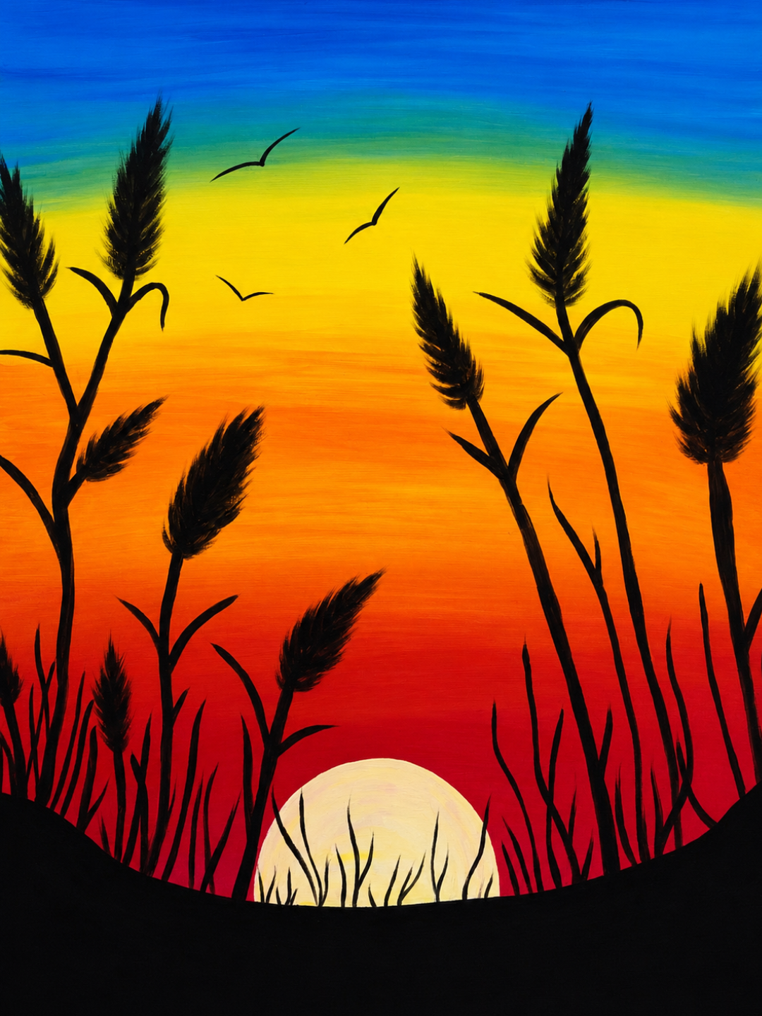 Sunset in a wheat field