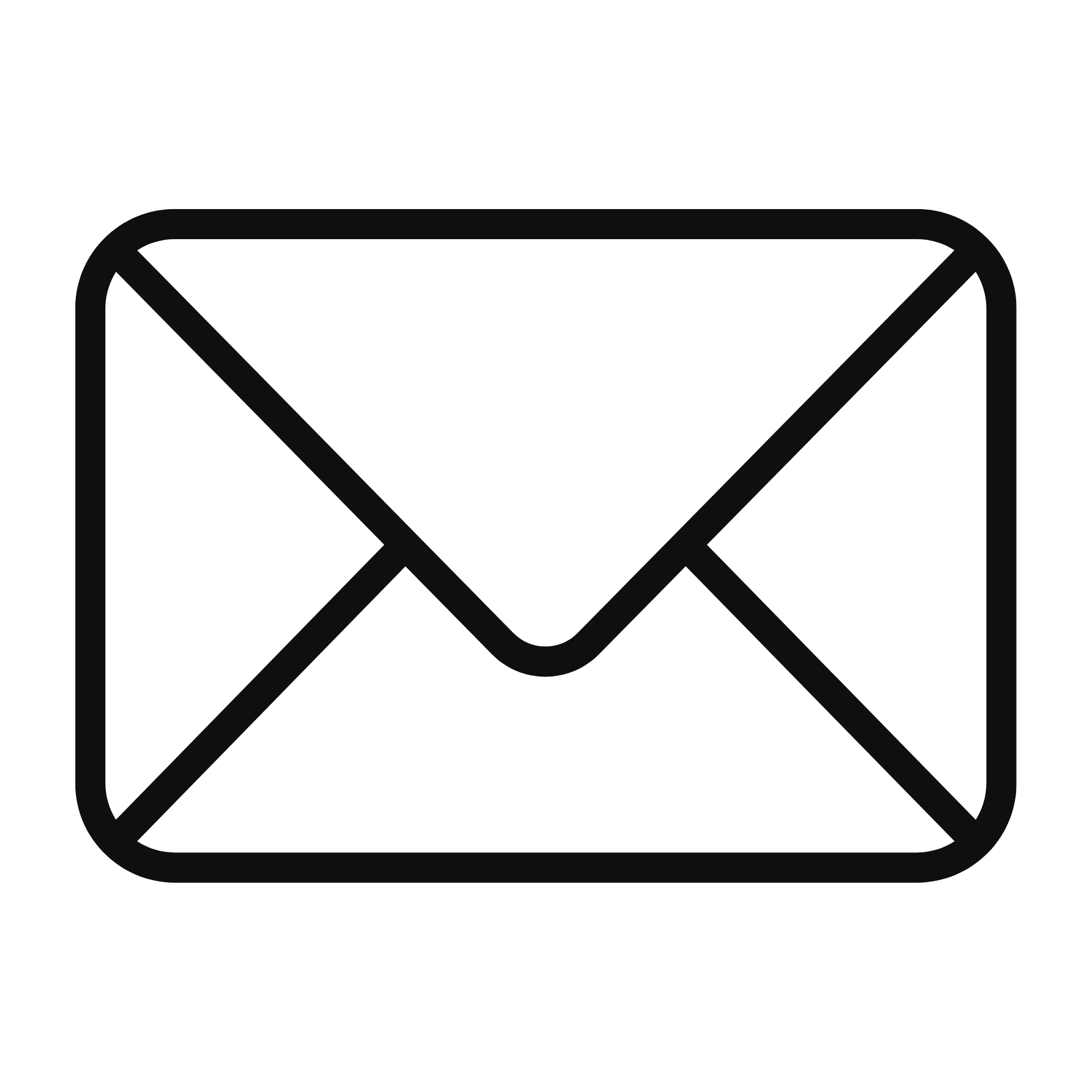 Schwarzes Icon einer geöffneten Briefumschlag mit einem roten Brief darunter.