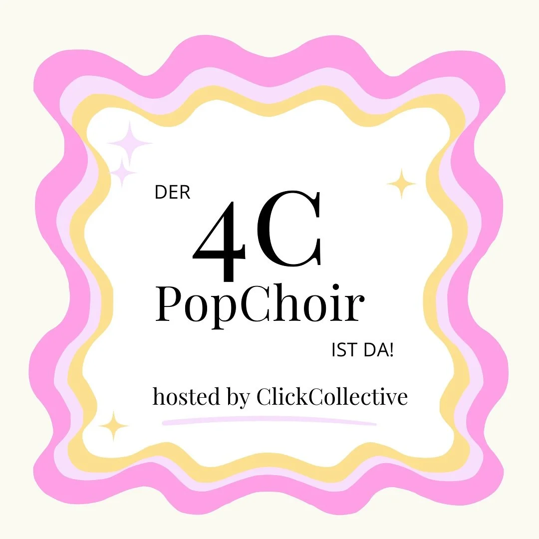 (AKTUELL NUR NOCH WARTELISTE) OMG ES IST SOWEIT! ClickCollective hat nun auch einen sich regelm&auml;&szlig;ig treffenden Chor. 
ClickCollective - Choir - geleitet von Christina - SAGT HALLO ZUM &bdquo;4C POPCHOIR&ldquo;!!! 💛 

Ab sofort sind wir au
