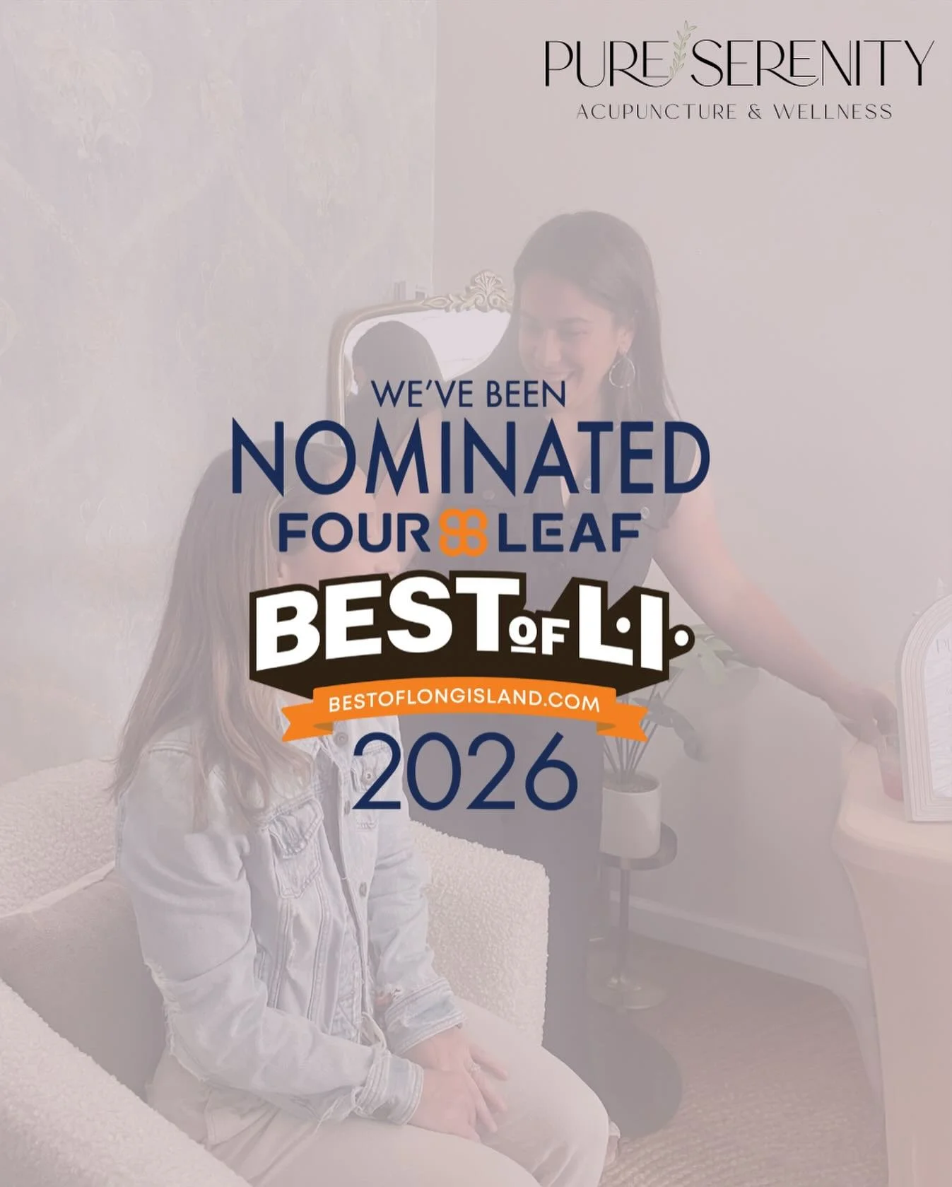 ✨ Exciting news! ✨ Pure Serenity Acupuncture &amp; Wellness has been nominated for again for Best Acupuncturist on Long Island 2026 🥳💖 I&rsquo;m so grateful for this incredible community and your continued support! 

🗳 Voting starts today and runs