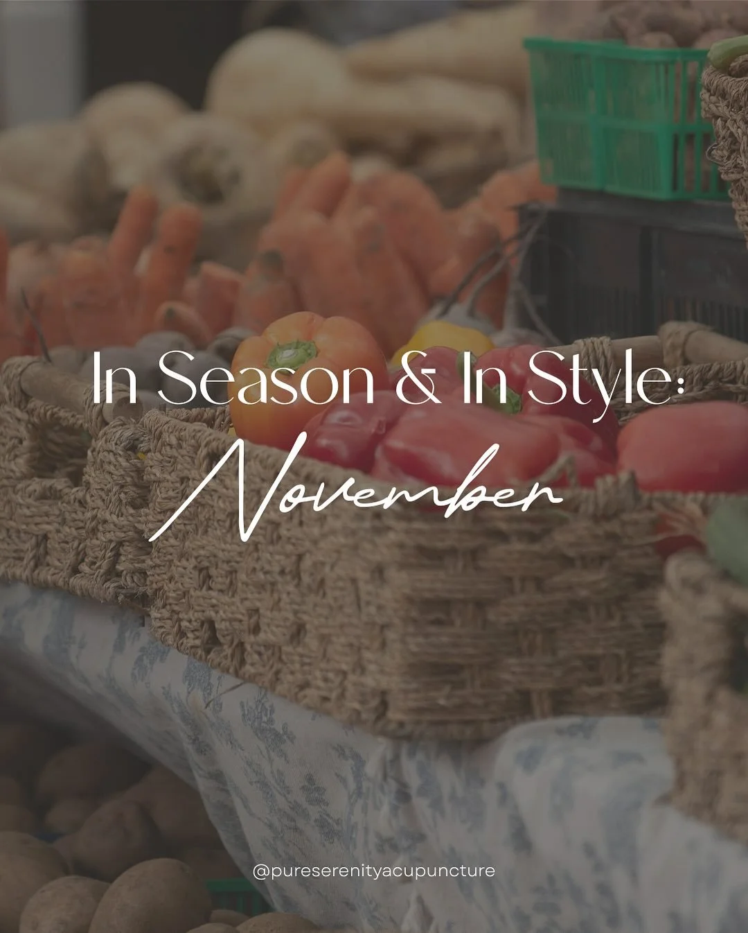 In Season &amp; In Style: November Edition🍁

Nourish your body and soul with this season&rsquo;s produce! Eating with the season is important for our immune system, just as much as what we wear to protect our body&rsquo;s from external pathogens lik