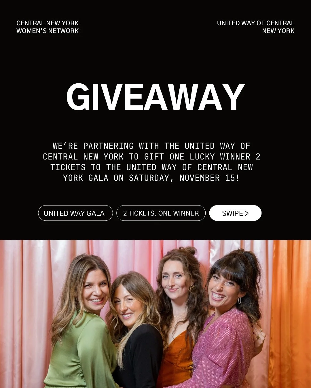 ✨GIVEAWAY✨

We&rsquo;re gifting two tickets to the United Way of Central New York Gala on Sat, Nov 15 (6&ndash;10 PM) &mdash; black tie optional, shimmer + sparkle encouraged.

This year&rsquo;s theme, &ldquo;Our Luminous Community,&rdquo; honors the