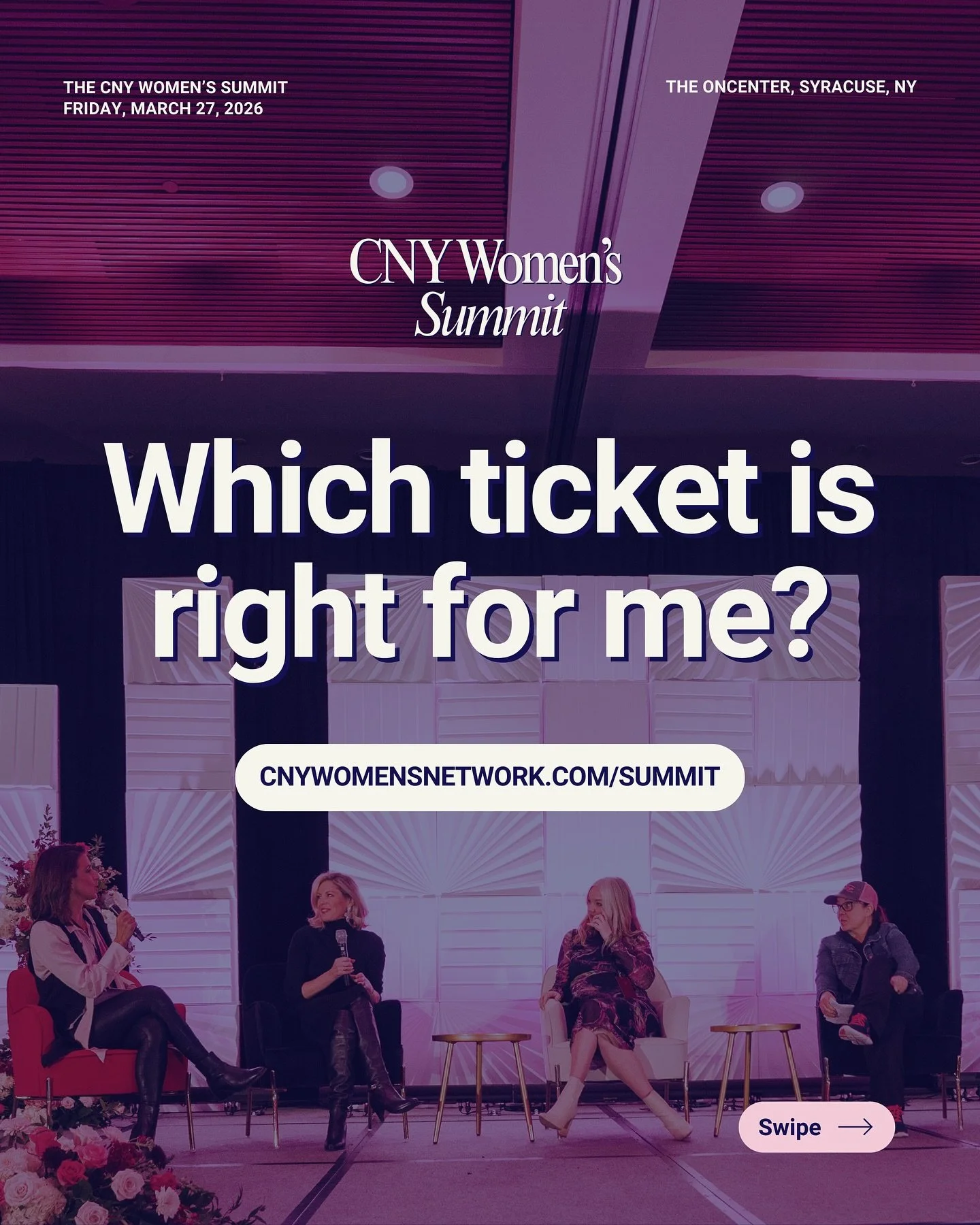 Central New York&rsquo;s largest event for women leaders and professionals is back!

👉 Comment &ldquo;2026 SUMMIT&rdquo; to get tickets to the 2026 CNY Women&rsquo;s Summit on March 27!

This year, you can choose from three ticket experiences: Summi