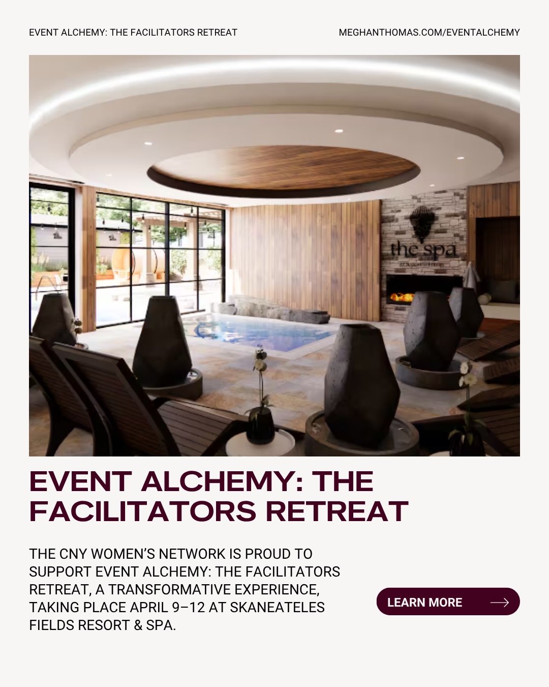 The CNY Women&rsquo;s Network is proud to support Event Alchemy: The Facilitators Retreat on April 9&ndash;12th at @skaneatelesfields.

Hosted by Kera Wasserbach (@travelingeventplanner) and Megan Thomas (@emotional_expedition), this high-level exper