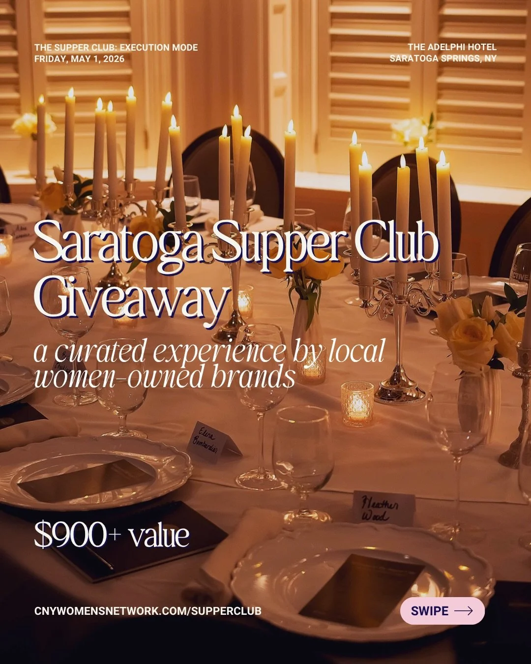 ✨ GIVEAWAY: Saratoga Supper Club Experience ✨

We&rsquo;re bringing something special to Saratoga&mdash;and we&rsquo;re giving one of you the chance to experience it all 💫

To celebrate our upcoming Supper Club at @theadelphihotel next Friday, we&rs