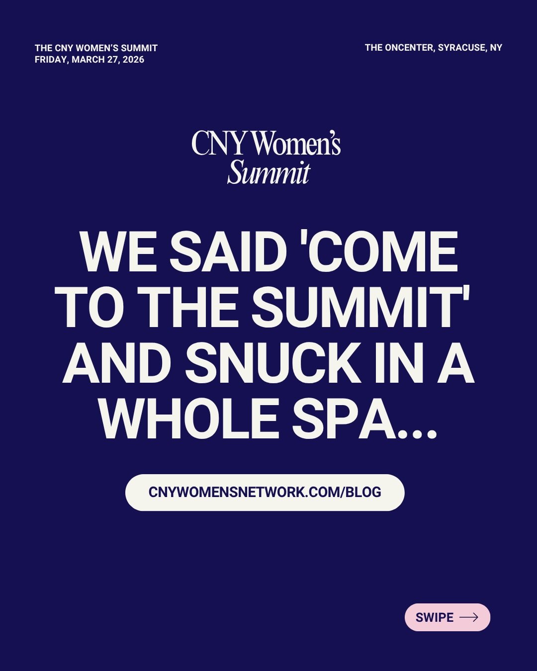 If you walked out of the CNY Women&rsquo;s Summit feeling recharged, chances are you spent some time in the Recovery Lounge. 😮&zwj;💨

That experience was brought to you by Aqua Spa Float Center &amp; Wellness Boutique, our Experiential Sponsor. 

@