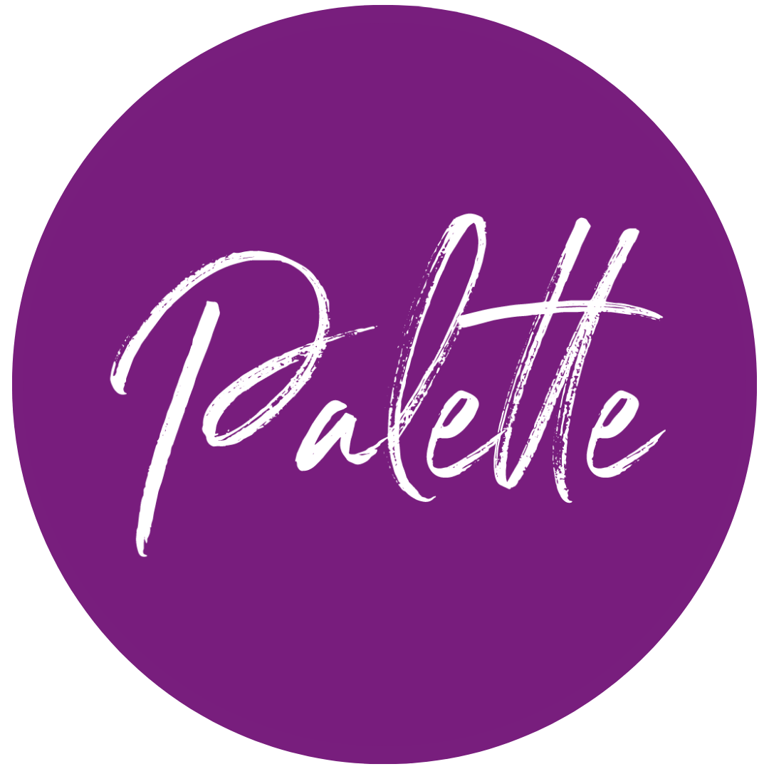 Palette community logo- purple circle with white text "palette"