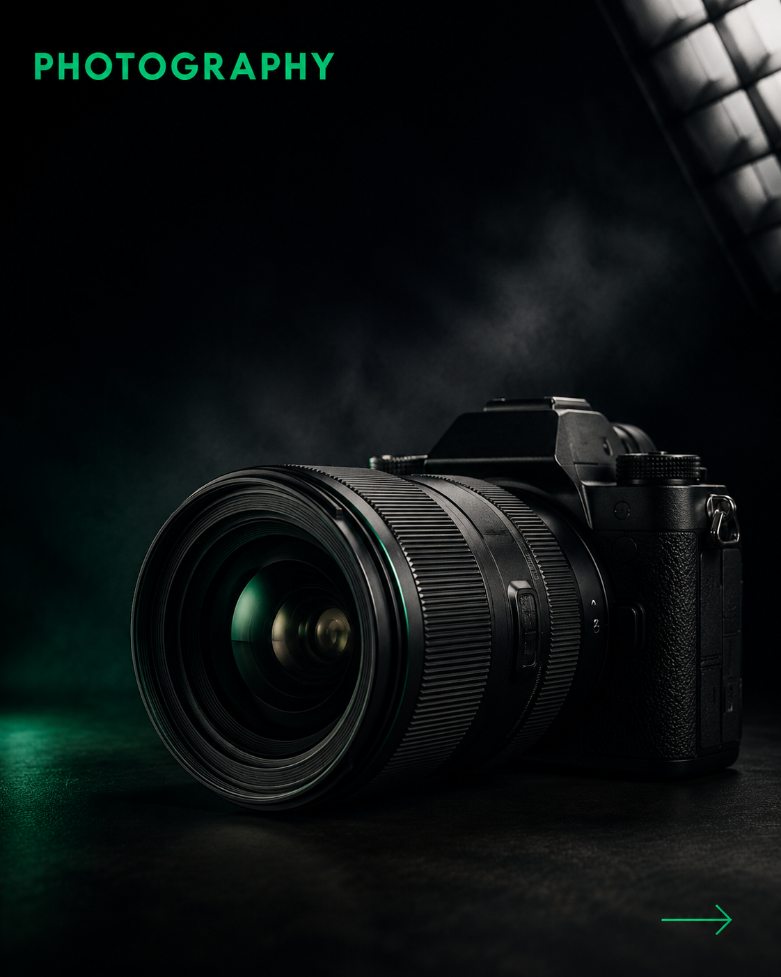 A beautiful camera sitting on Emerald counter, waiting to be picked up and shot with