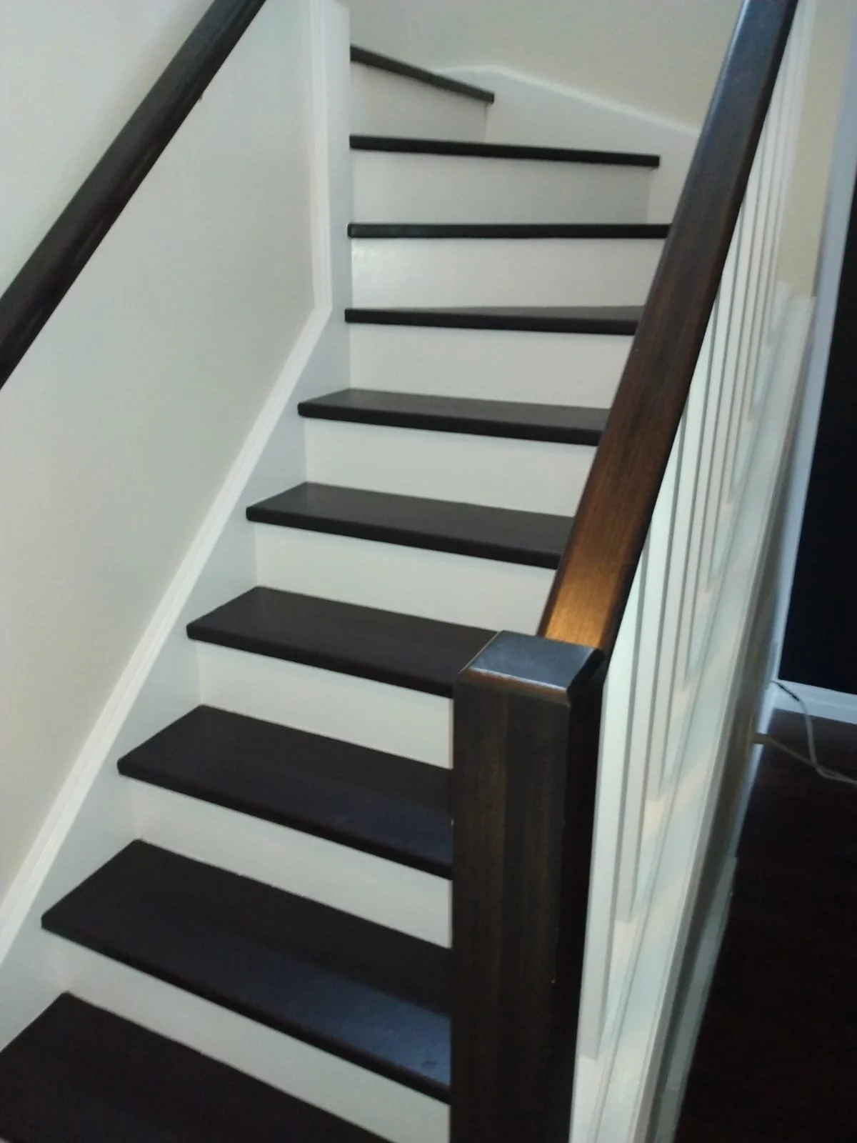 Stairs painted black and white