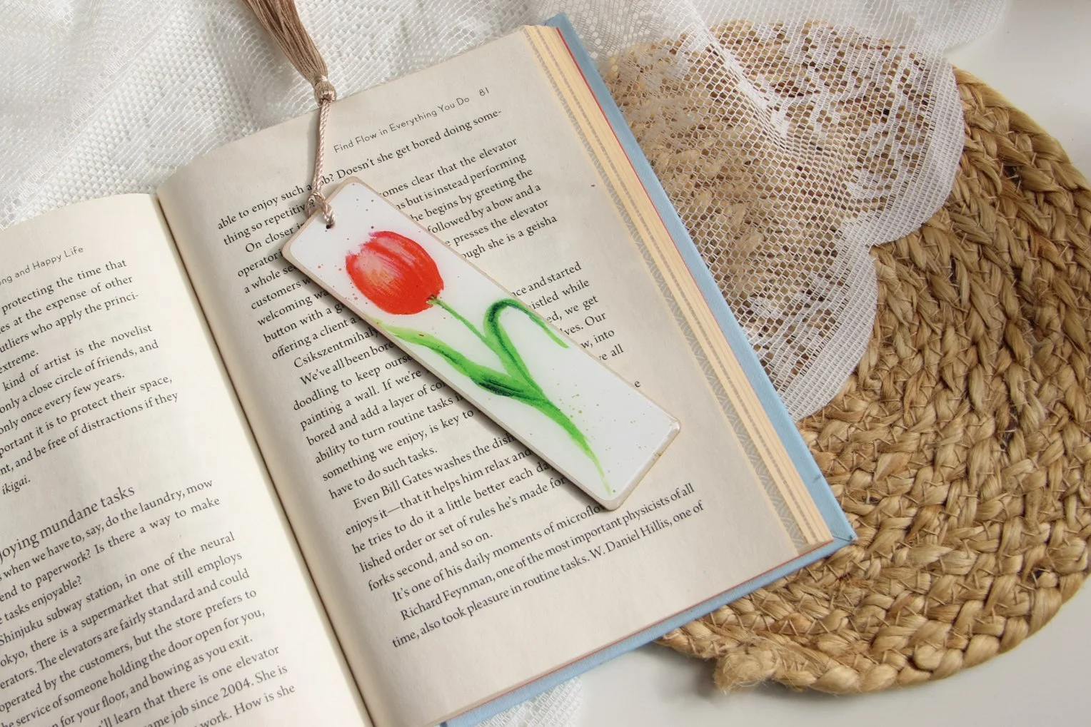 Piece of Art Bookmark - Orange Tulip
