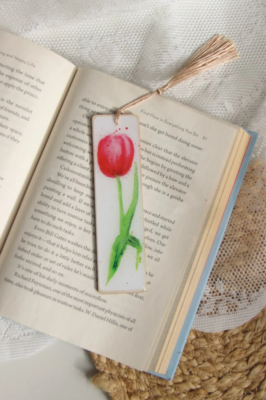Piece of Art Bookmark - Red Tulip