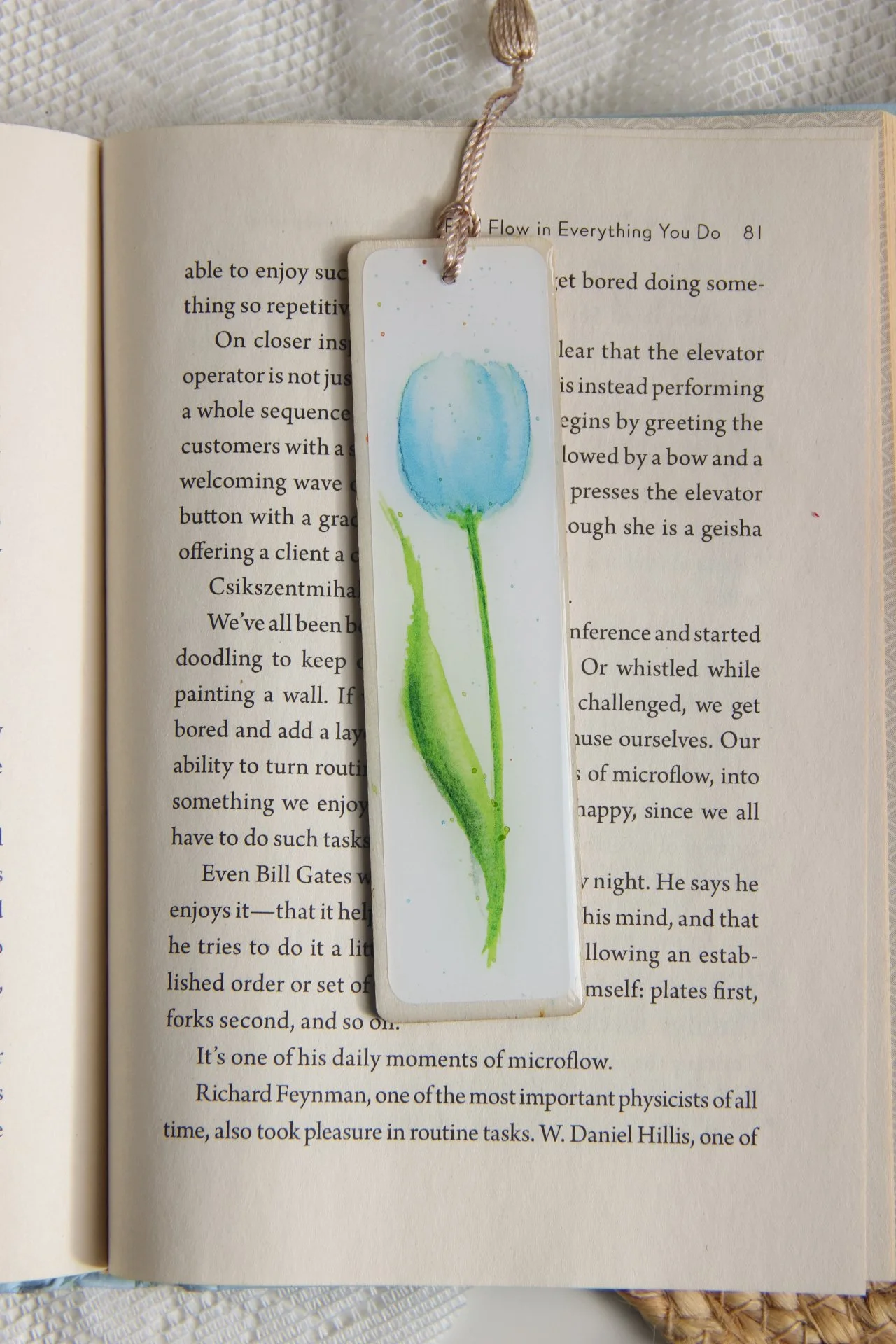 Piece of Art Bookmark - Blue Tulip