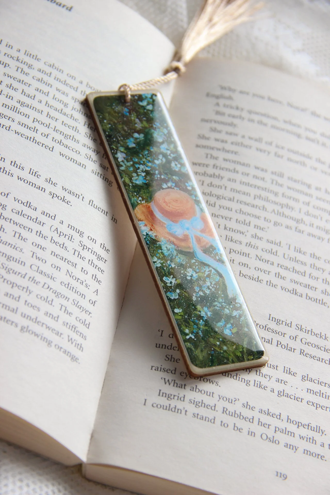 Piece of Art Handmade Bookmark - Bluebells & Straw Hats
