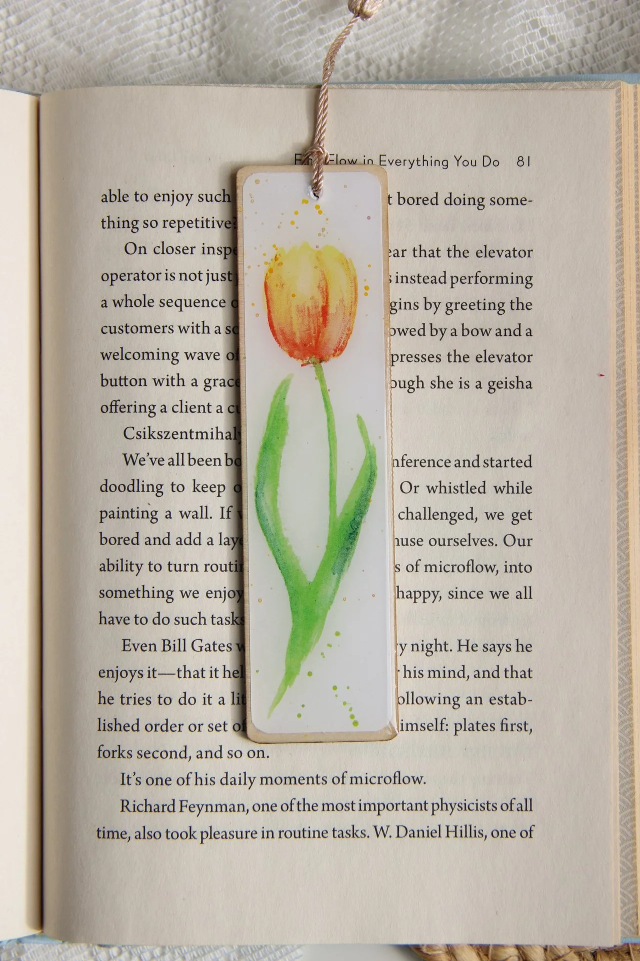 Piece of Art Bookmark - Yellow Tulip