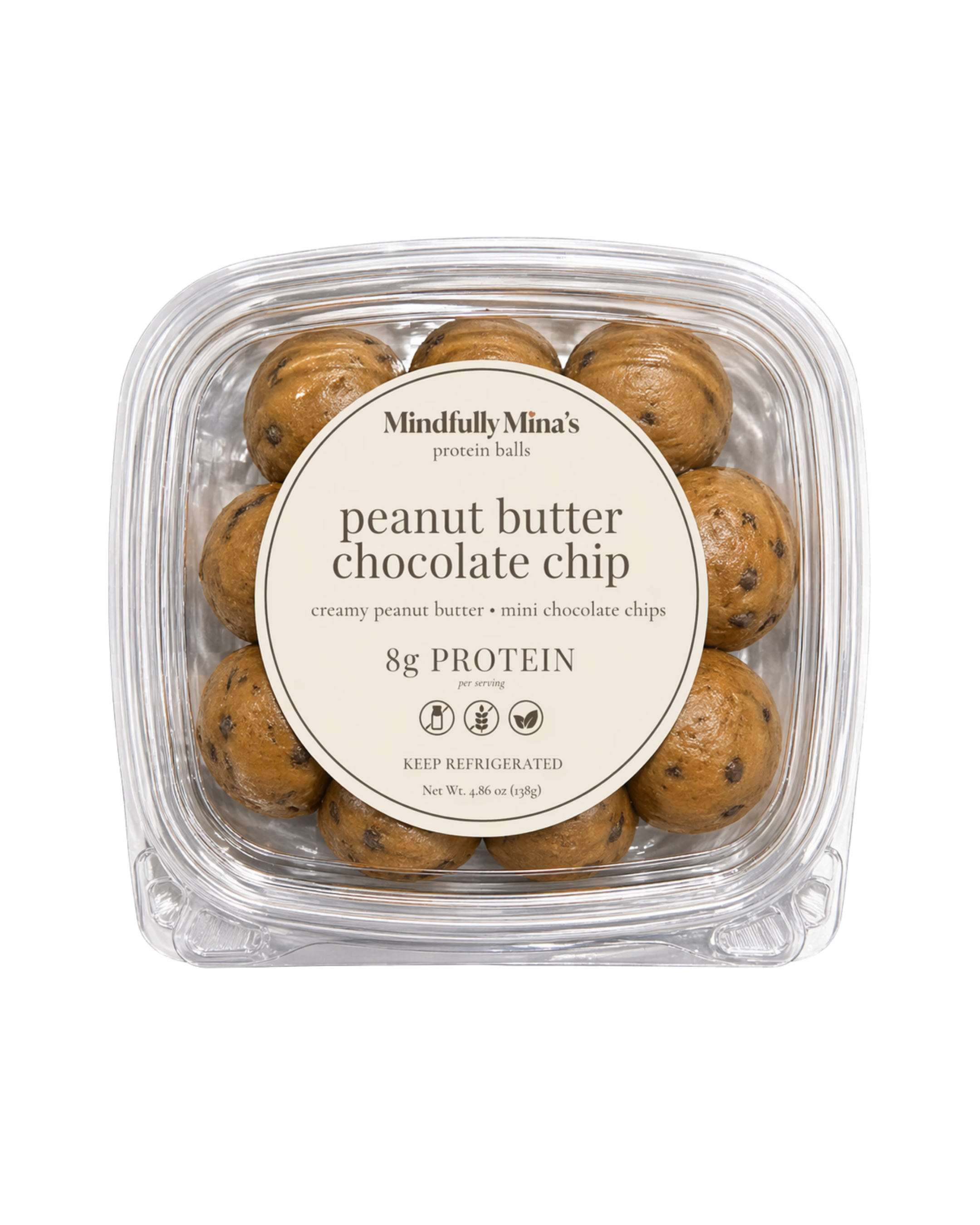 Peanut Butter Chocolate Chip Protein Balls (9 balls)