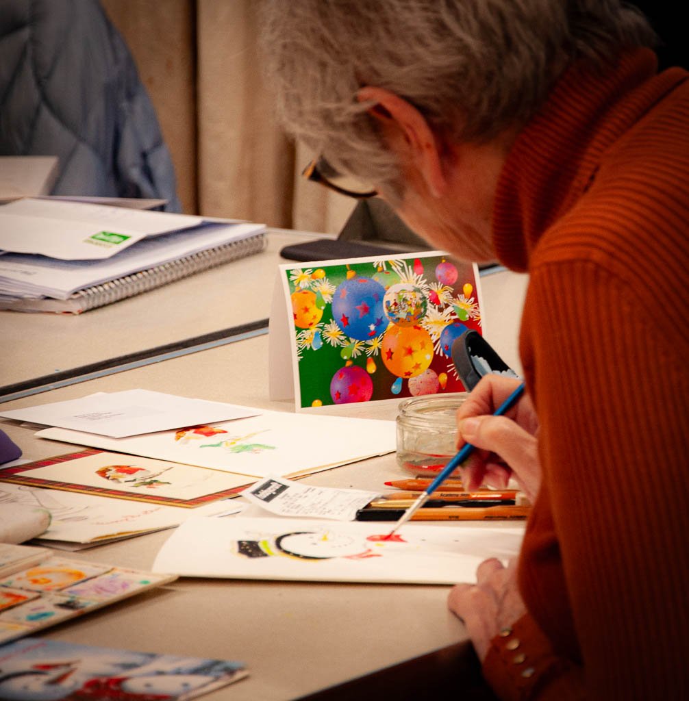  someone is in Christmas mood… painting a snowman 