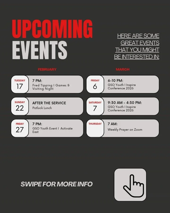 We&rsquo;re stepping into a season of fellowship, food, and faith. Join us for upcoming youth events, our all‑church potluck, and a special time of prayer together.

#gatewaychurchsouthosborne #gsoyouth