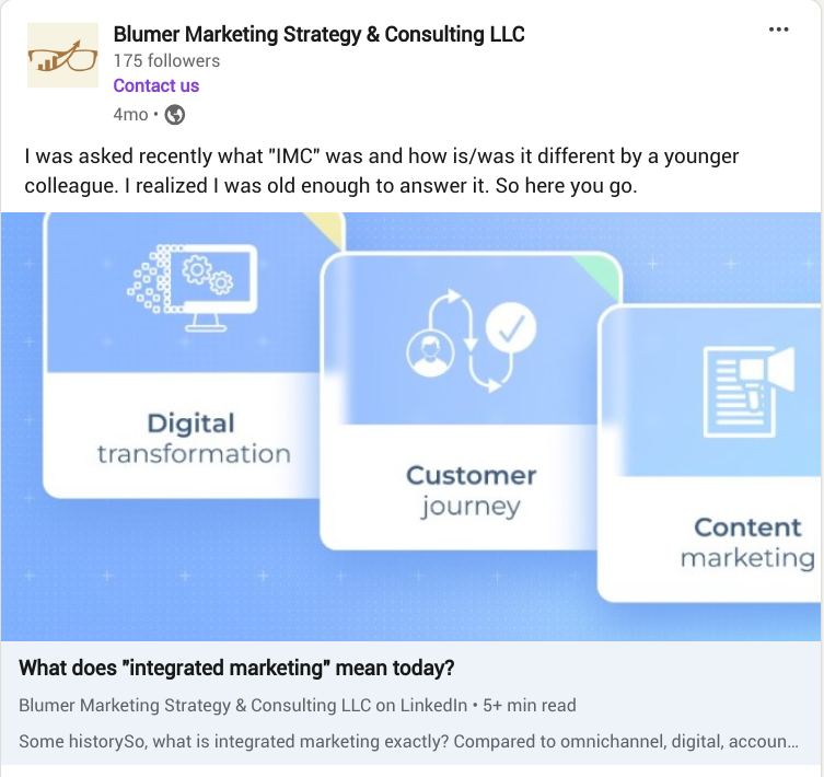 LinkedIn Strategic Marketing Article