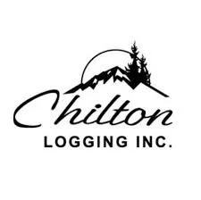 Logo of Chilton Logging Inc., featuring a stylized mountain, sun, and trees.