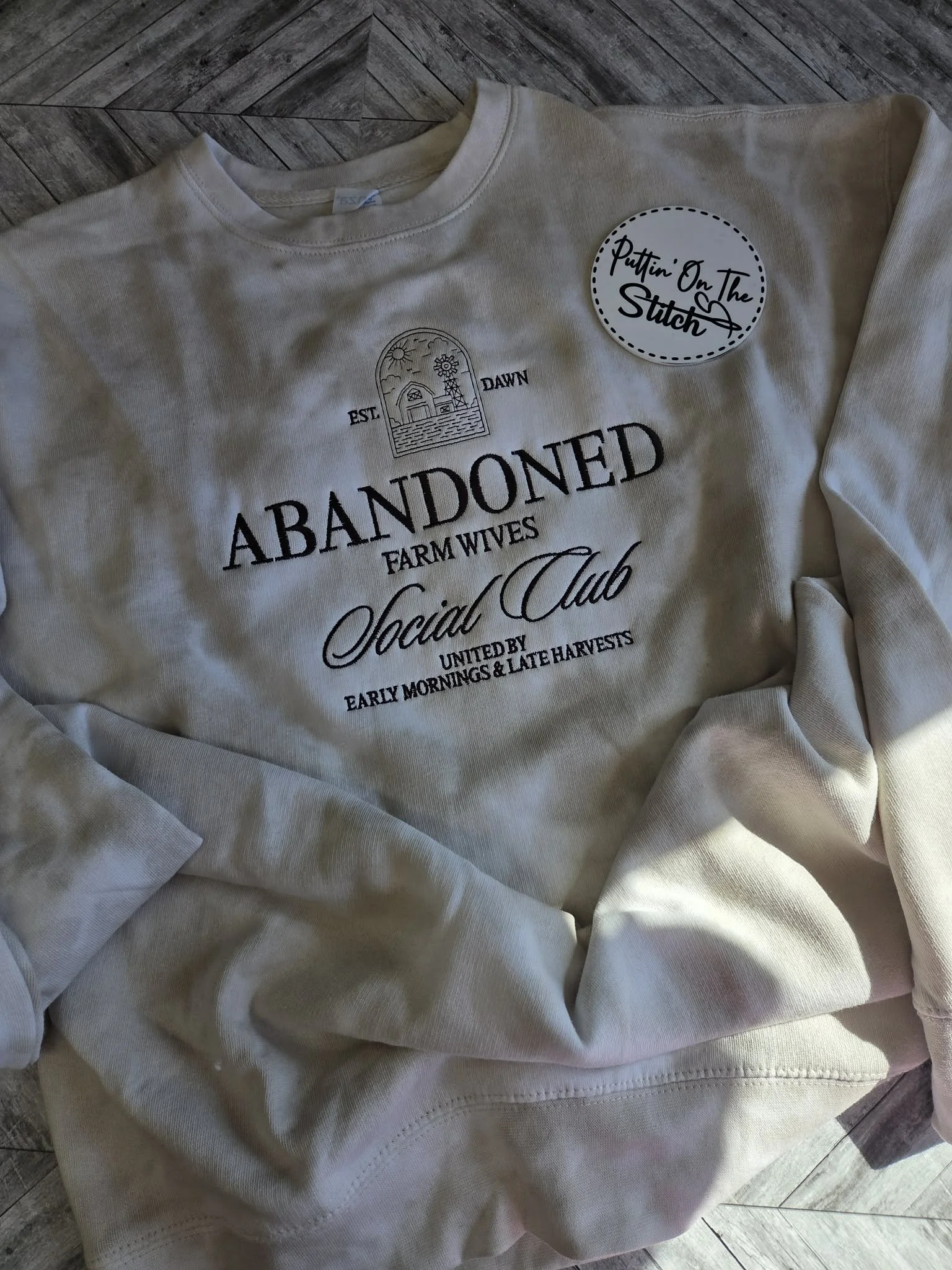 Farm Wife Embroidered Crewneck