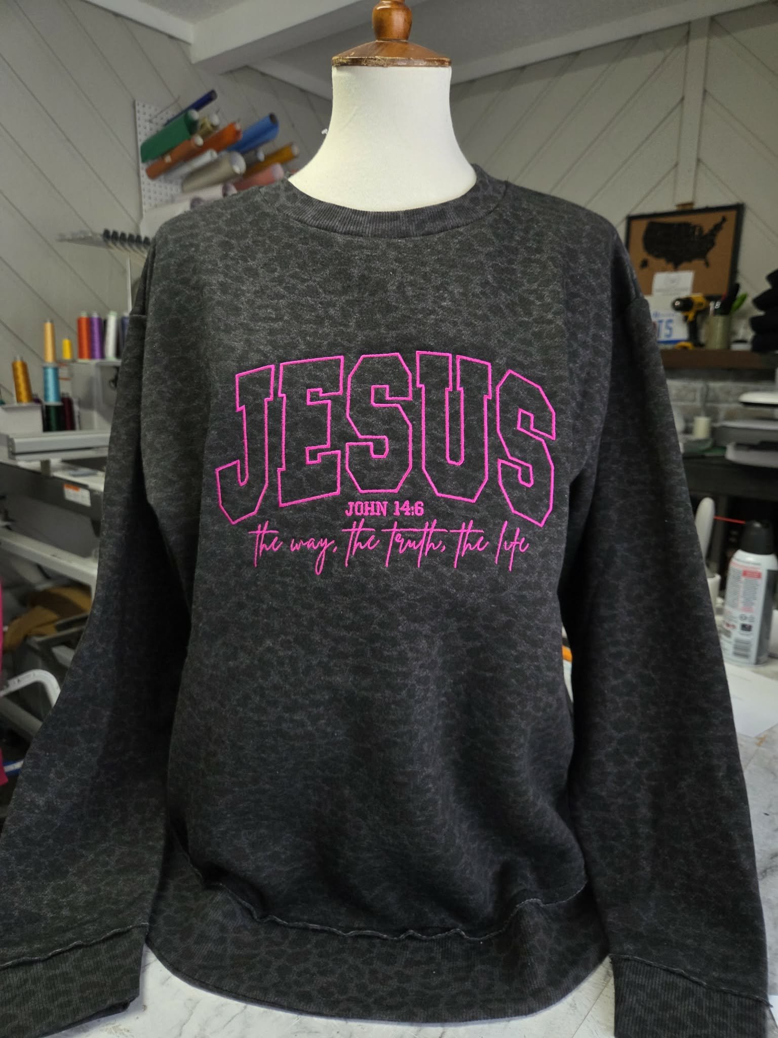 JESUS Leopard Sweatshirt