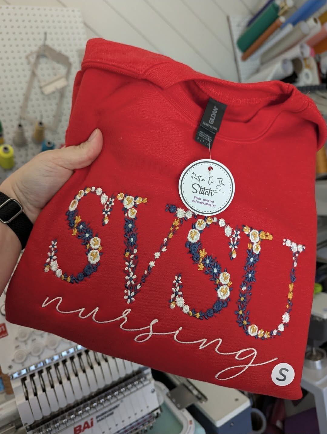 SVSU Floral Embroidered Sweatshirt