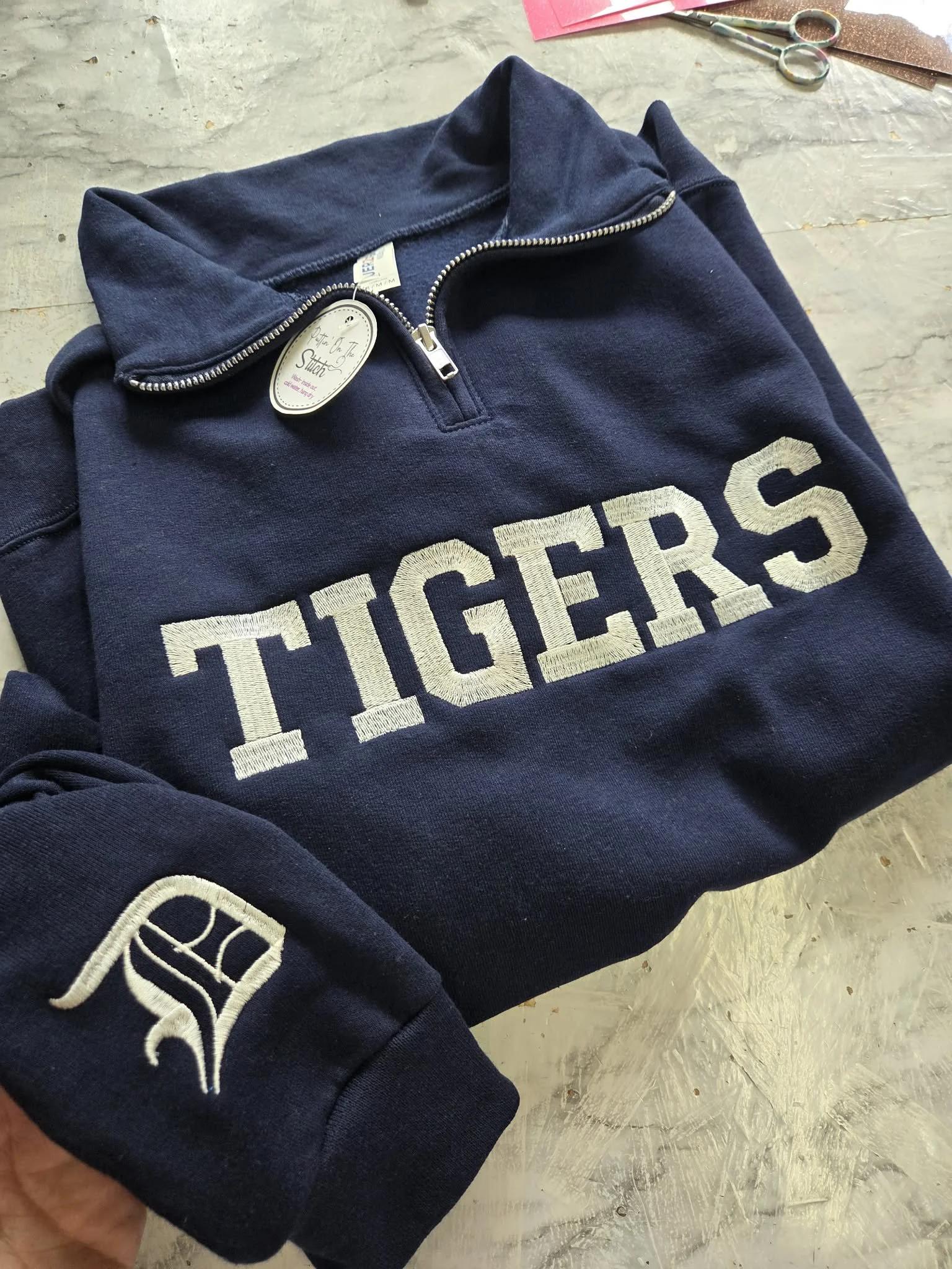 TIGERS BOLD Embroidered 1/4 zip