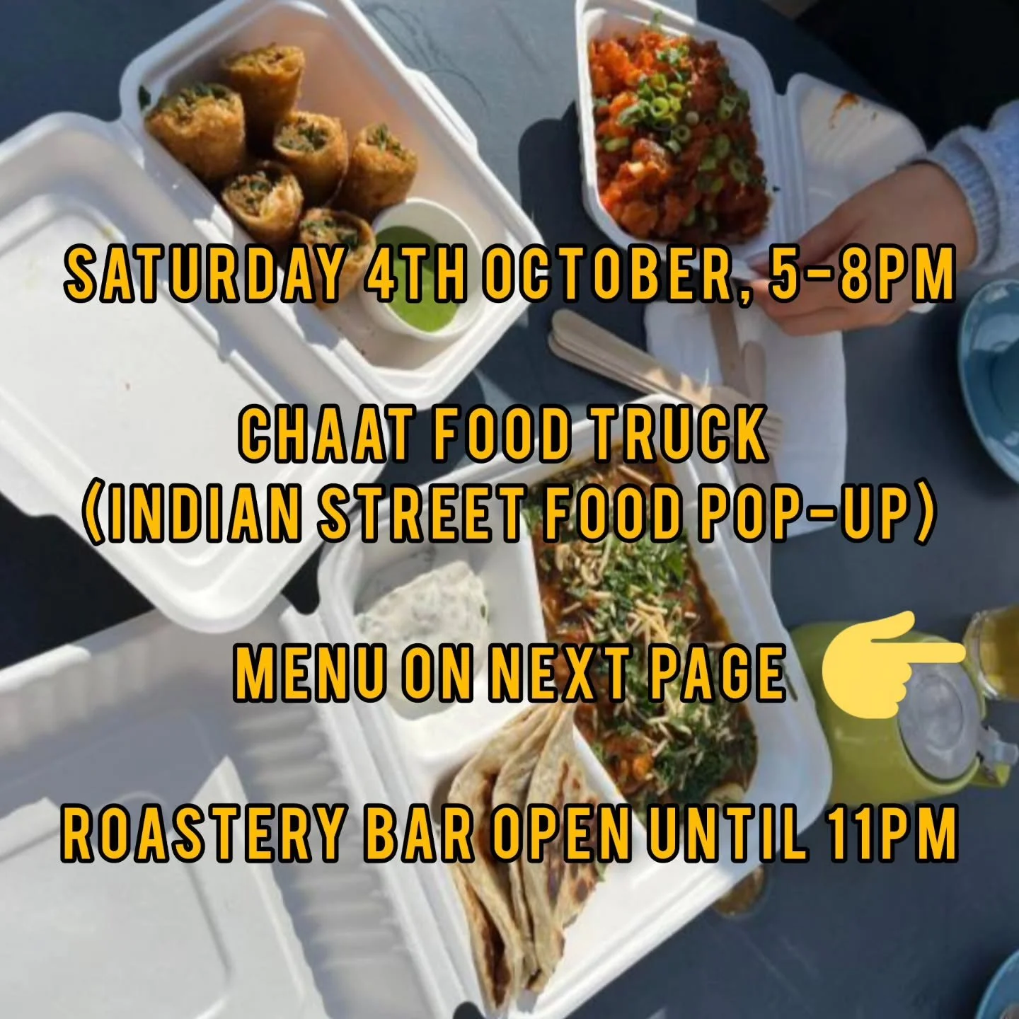 Have we got a treat for you this weekend! This Saturday we have the guy's from @chaat_foodtruck coming to serve their incredible Indian street food with a twist! Food will be served from 5 - 8pm, with the roastery bar open until 11pm. #streetfood #fo