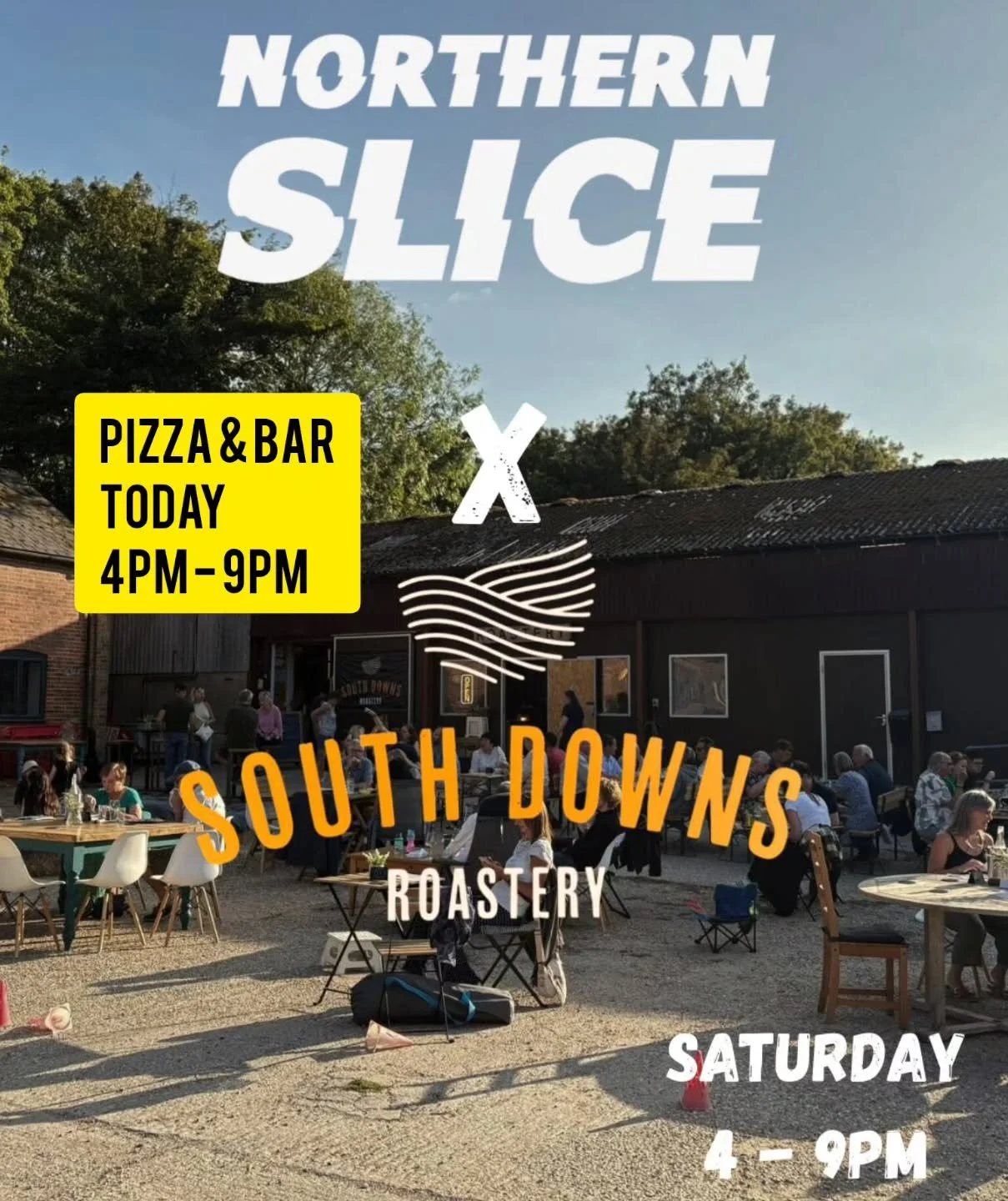Northern Slice is back tonight, serving up mouth-watering pizzas from 4pm to 9pm. Swing by The Roastery bar for craft beers on tap and local cider - see you there! #southdowns #pizzalover #craftbeer  #pizza #saturdaynight