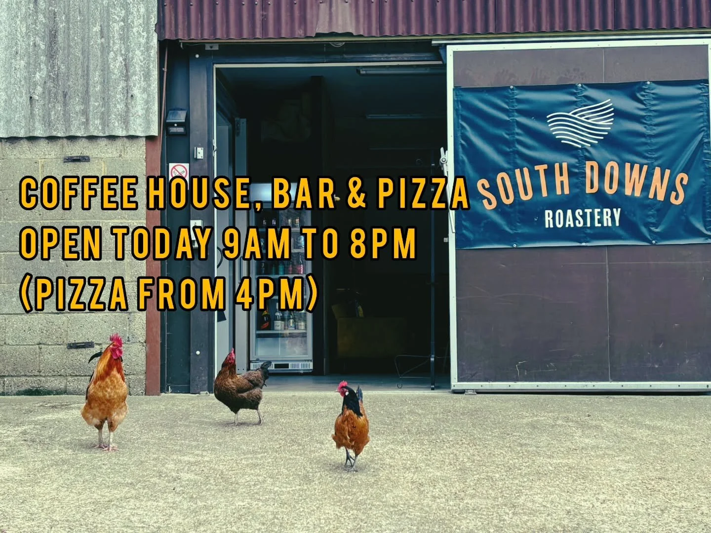 The Coffee House at the Roastery is open today from 9am until late. Whether you're grabbing hand-roasted coffee, craft beer on tap, or a bag of beans to take home, we've got you covered. @northern.slice is serving up delicious pizzas tonight from 4PM