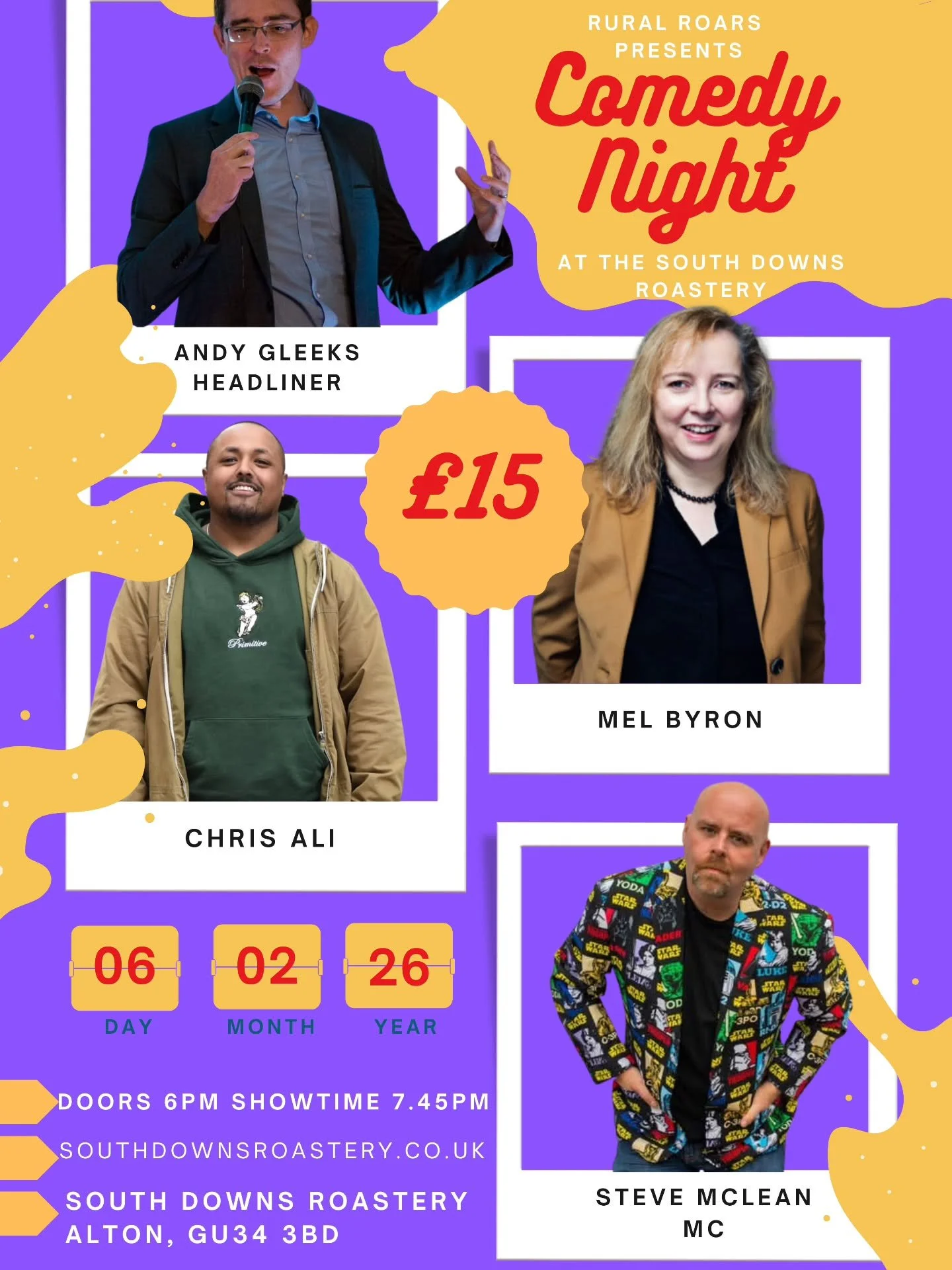 We're switching it up again at the Roastery! We have our very first comedy night on Friday 6th February and we'd love for you to join us! Tickets are limited and are already selling so get yours today and come and join us for a great night of comedy 