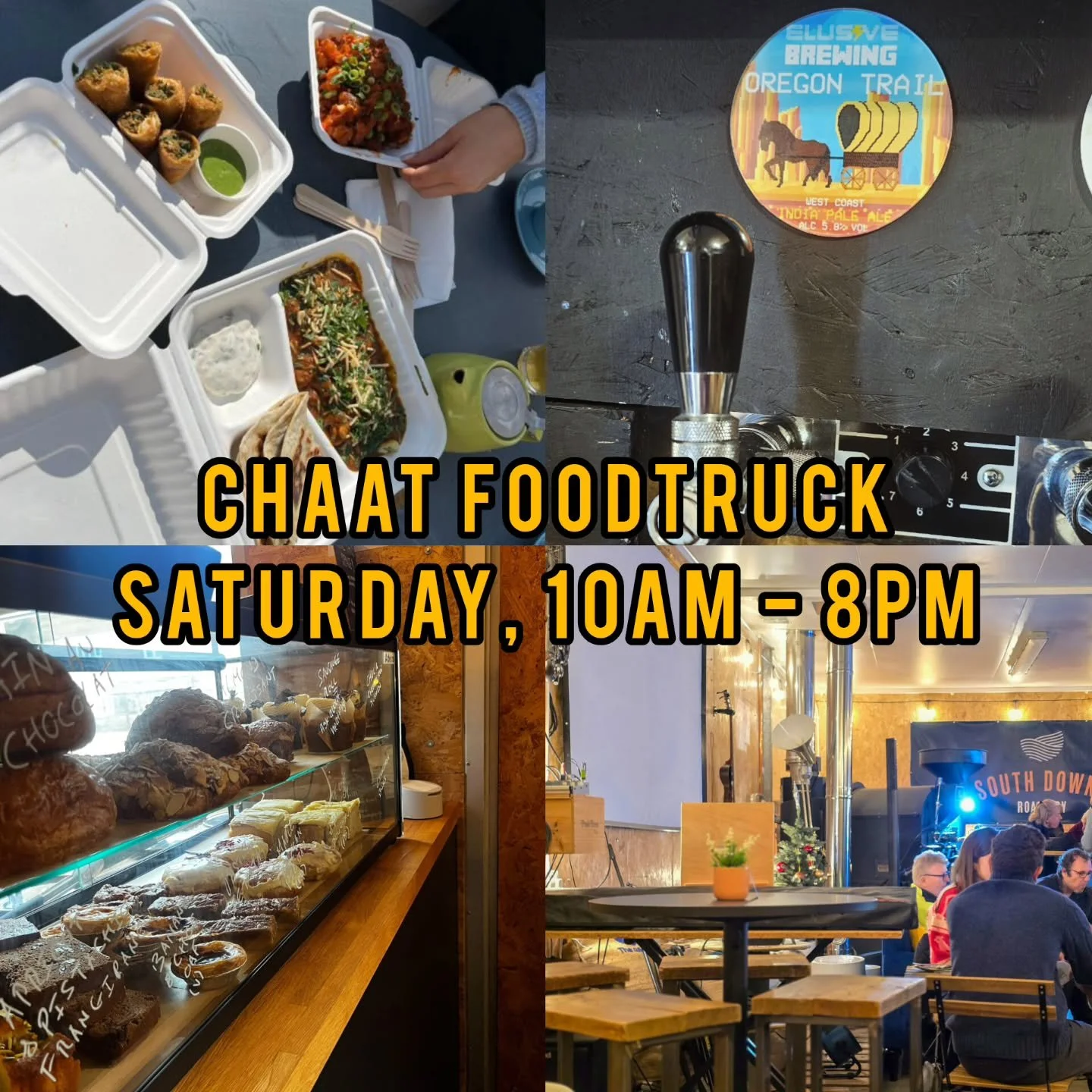 @chaat_foodtruck are back this Saturday, serving their incredible Indian street food with a twist!
They&rsquo;ll be serving brunch, lunch, and dinner from 10am through to 8pm, so drop in anytime and enjoy some amazing food at the Roastery.
We&rsquo;l